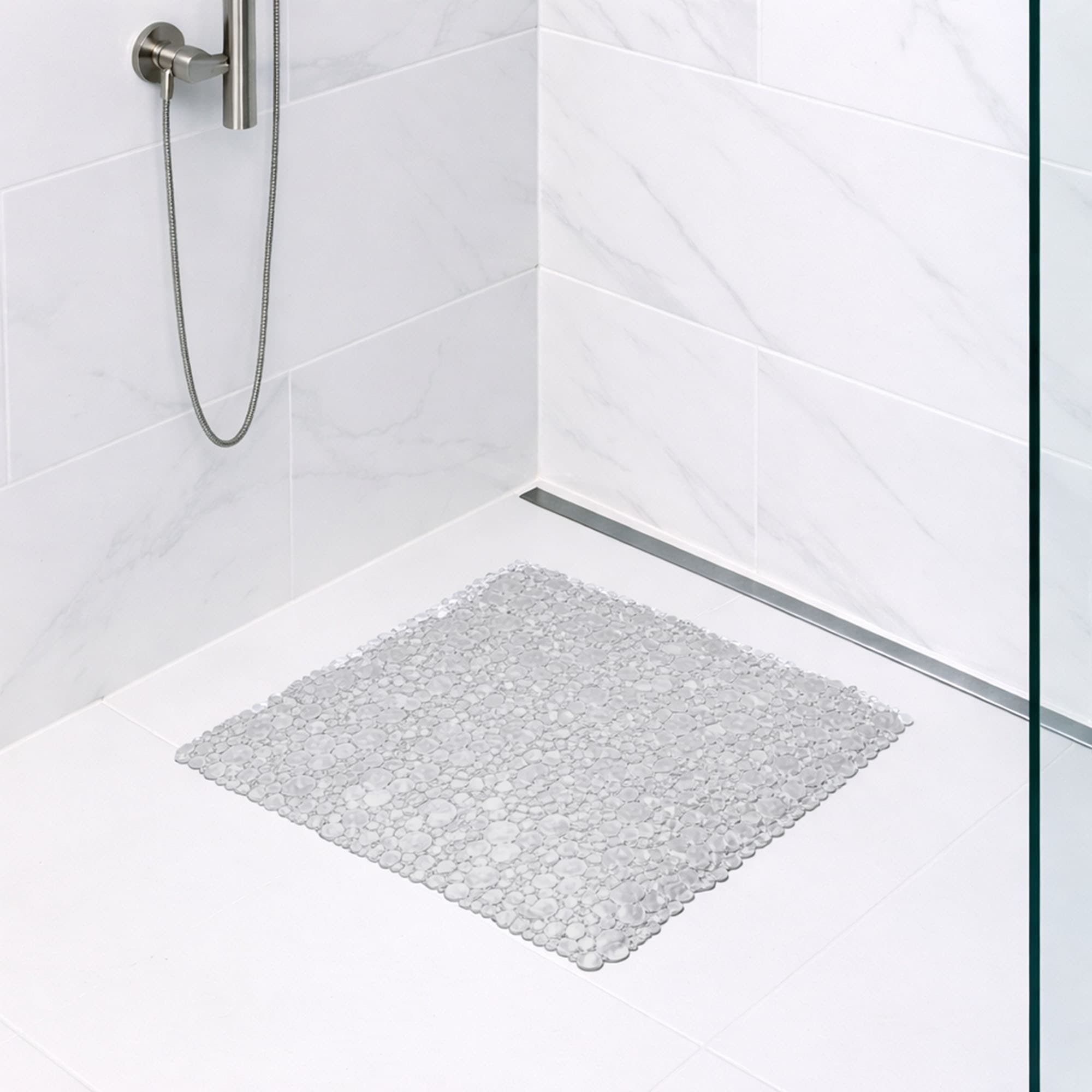 evideco-bubbles-tapis-douche-carr-gris-perle-50x50-cm-pvc image 1