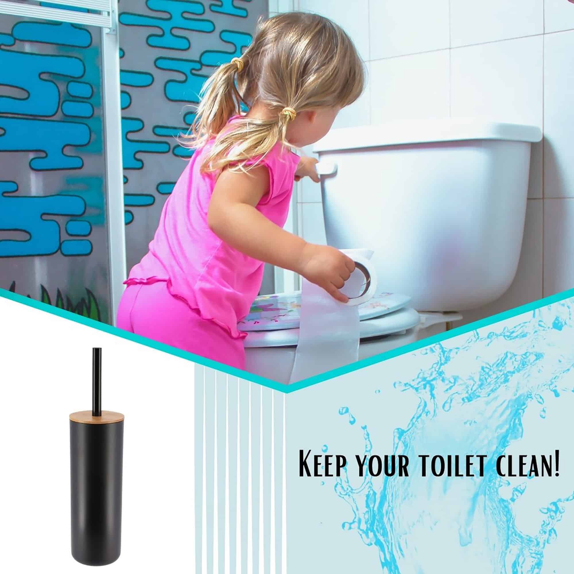 evideco-padang-brosse-wc-noire-support-couvercle-bambou image 4