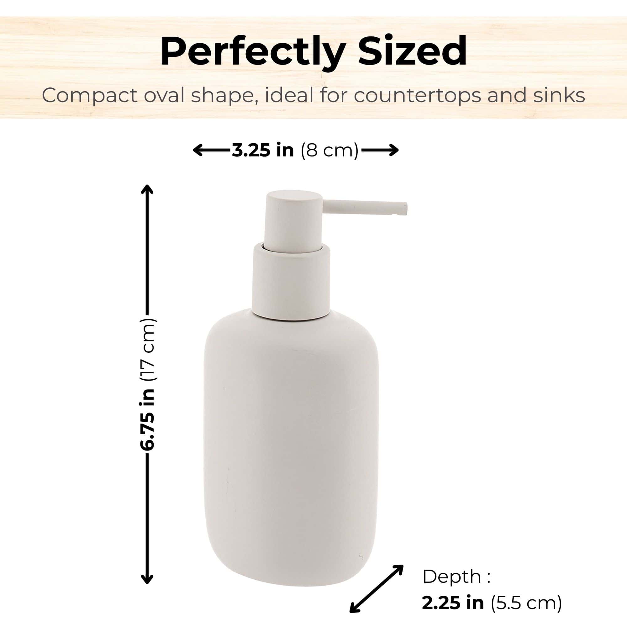evideco-bathroom-accessories-distributeur-savon-ovale-beige-240-ml image 6