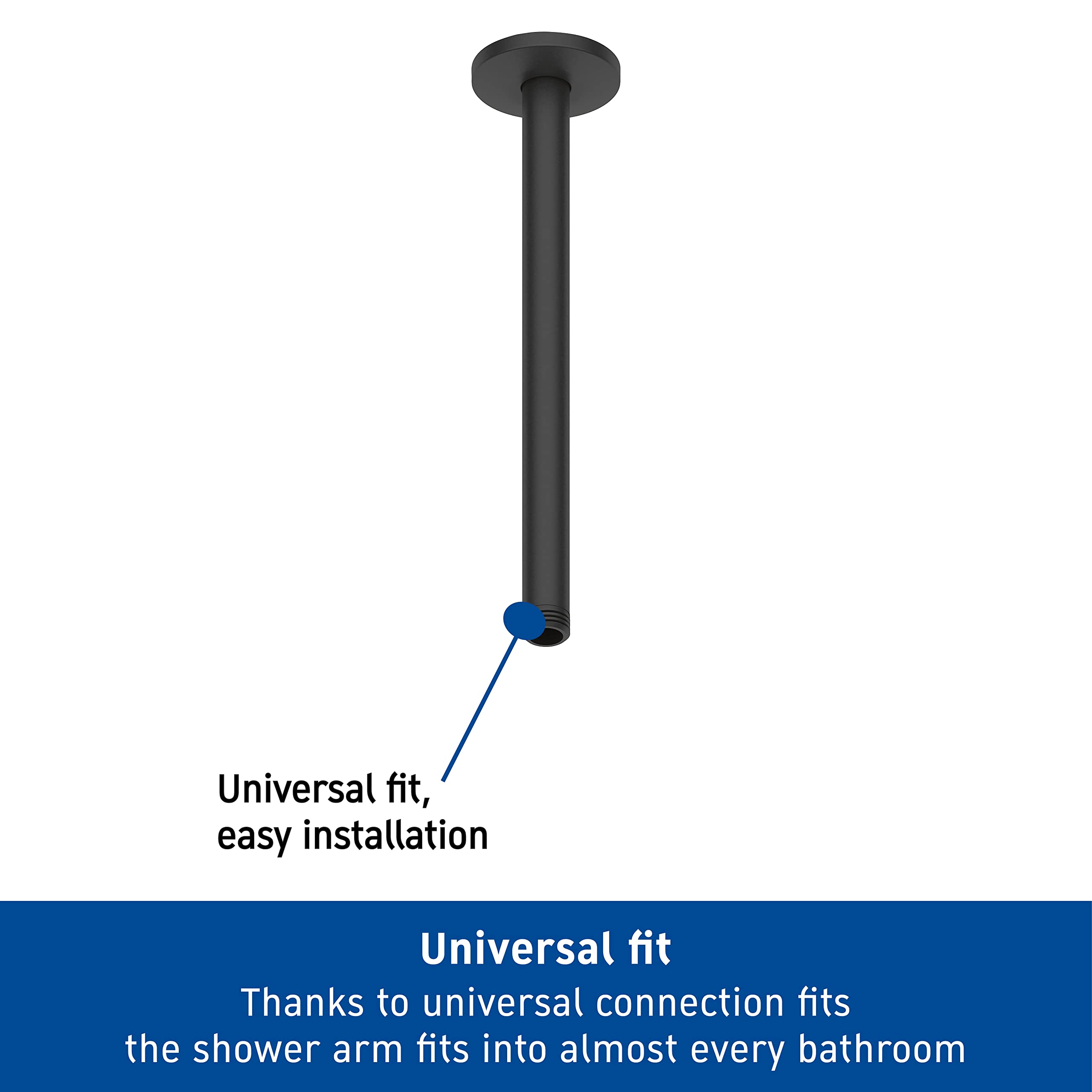 duravit-universal-bras-de-douche-plafond-300mm-noir-mat-rond image 2