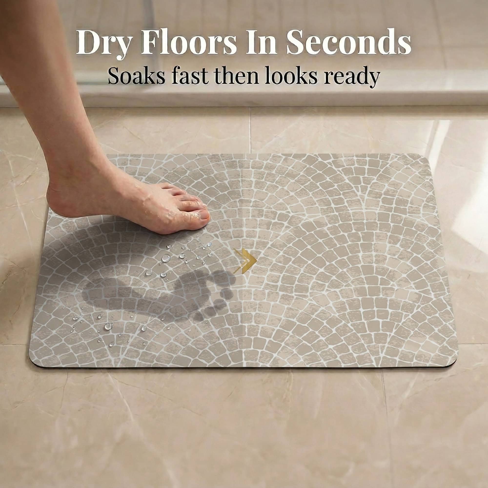 evideco-mosaic-stone-tapis-de-bain-24x18-beige image 2