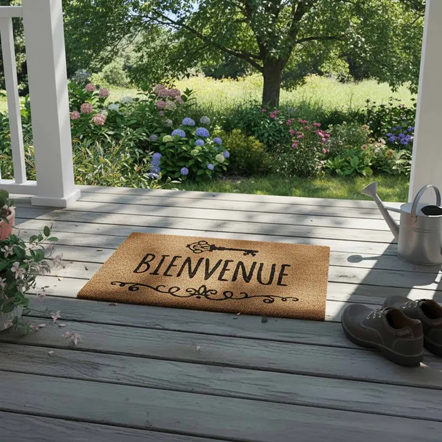 evideco-paillasson-bienvenue-fibre-coco-naturel-61x41-cm image 1