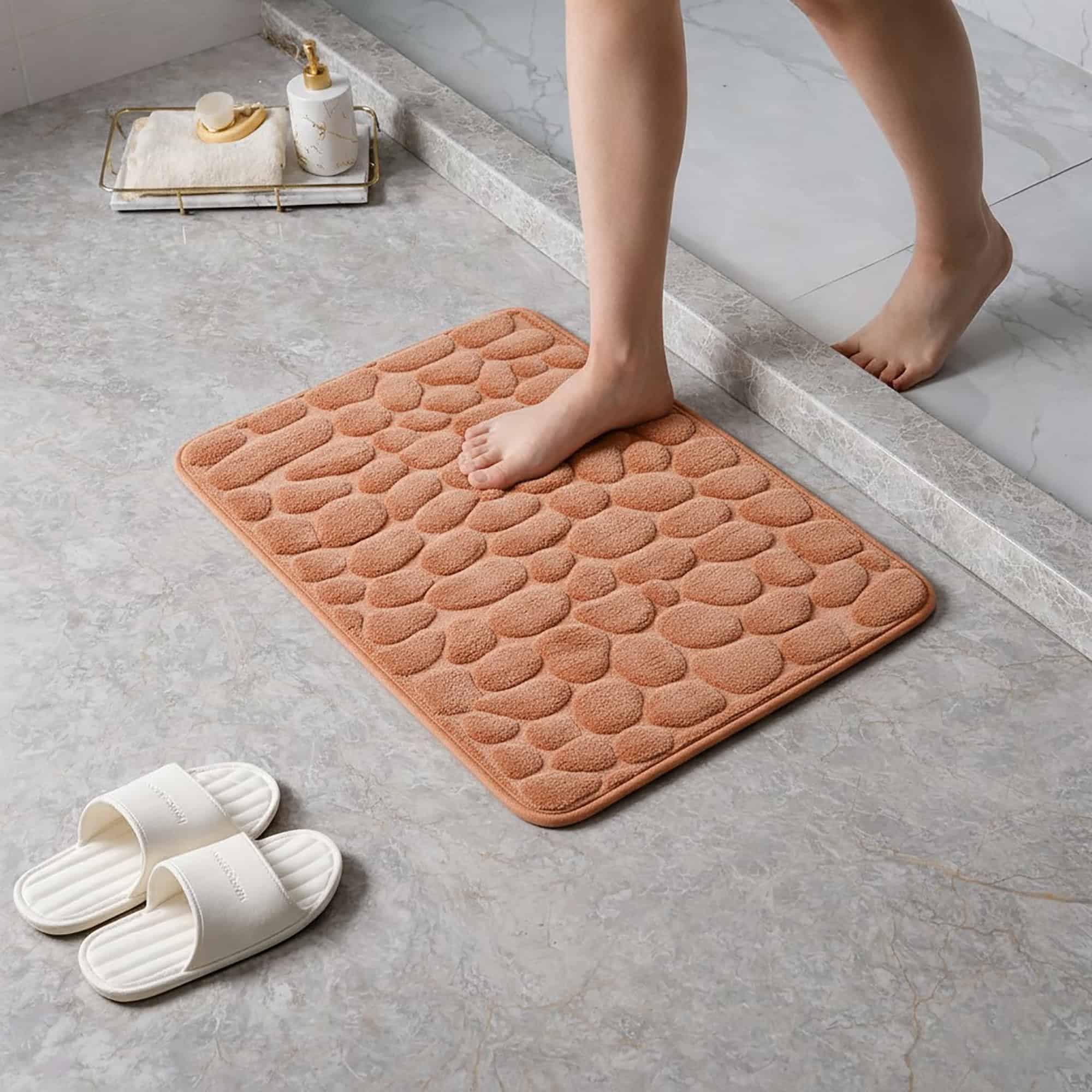 evideco-copper-pebble-32x20-tapis-bain-m-moire-cuivre image 2