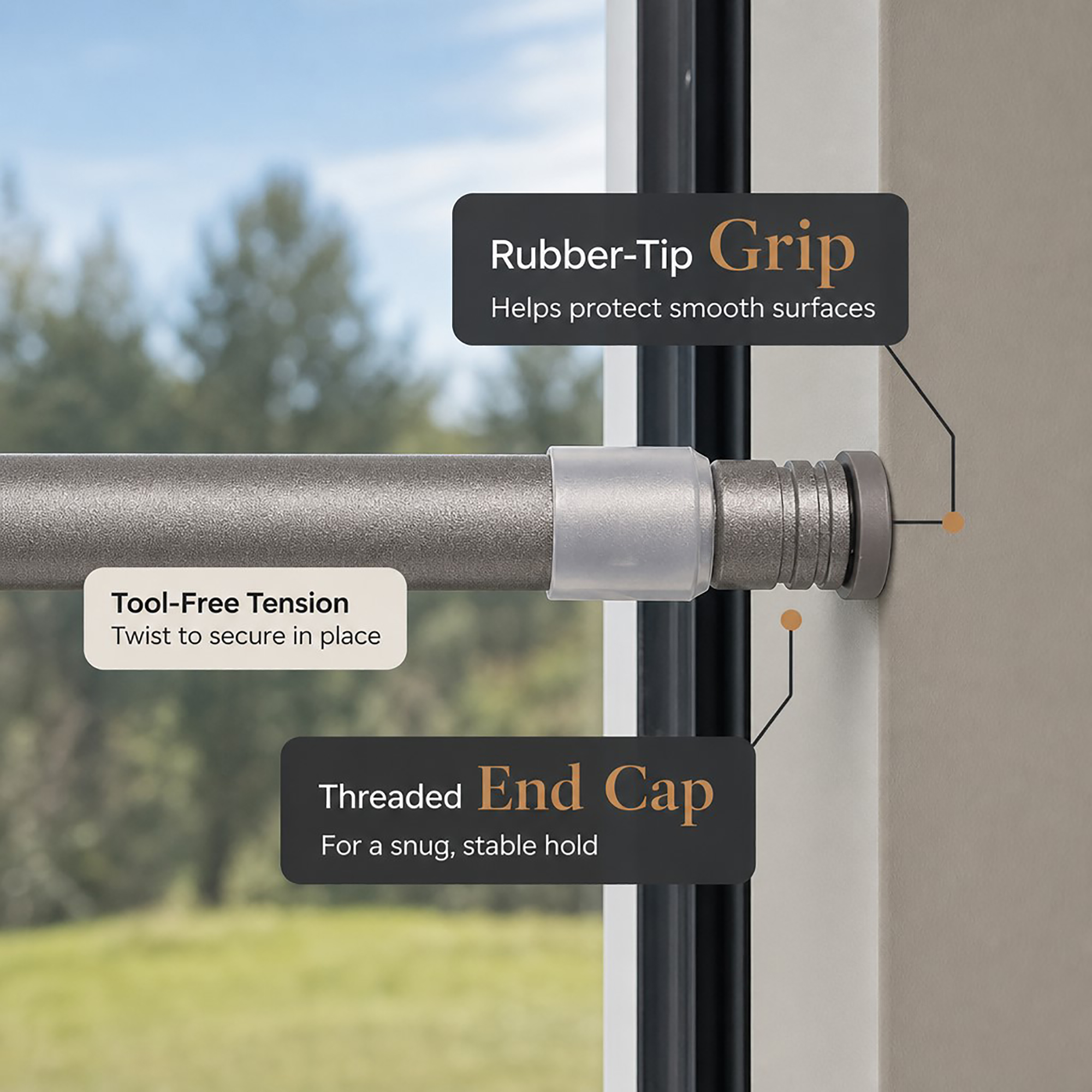 evideco-home-accessories-tringle-extensible-graphite-40-58-cm image 4