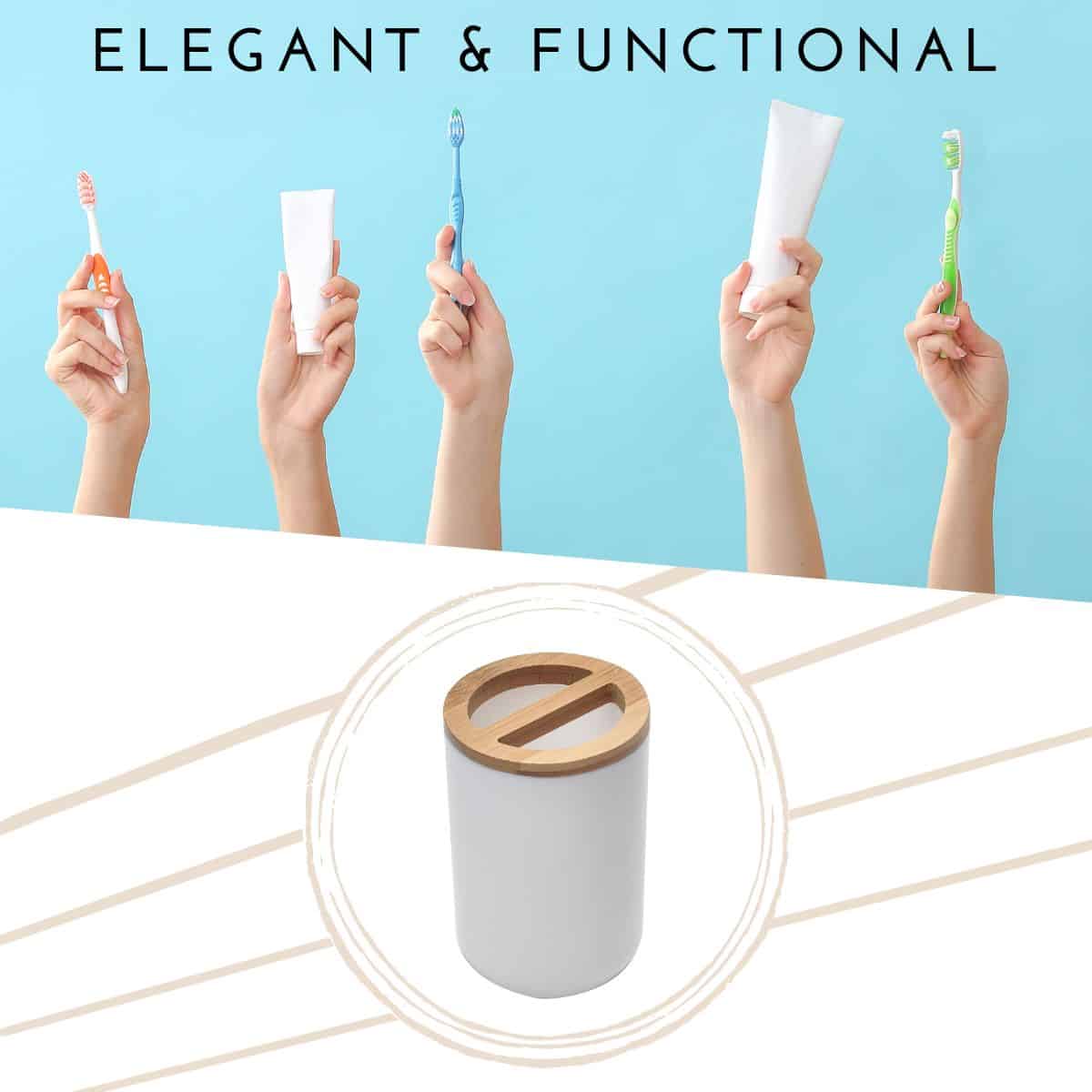 evideco-padang-porte-brosse-dents-blanc-bambou image 4