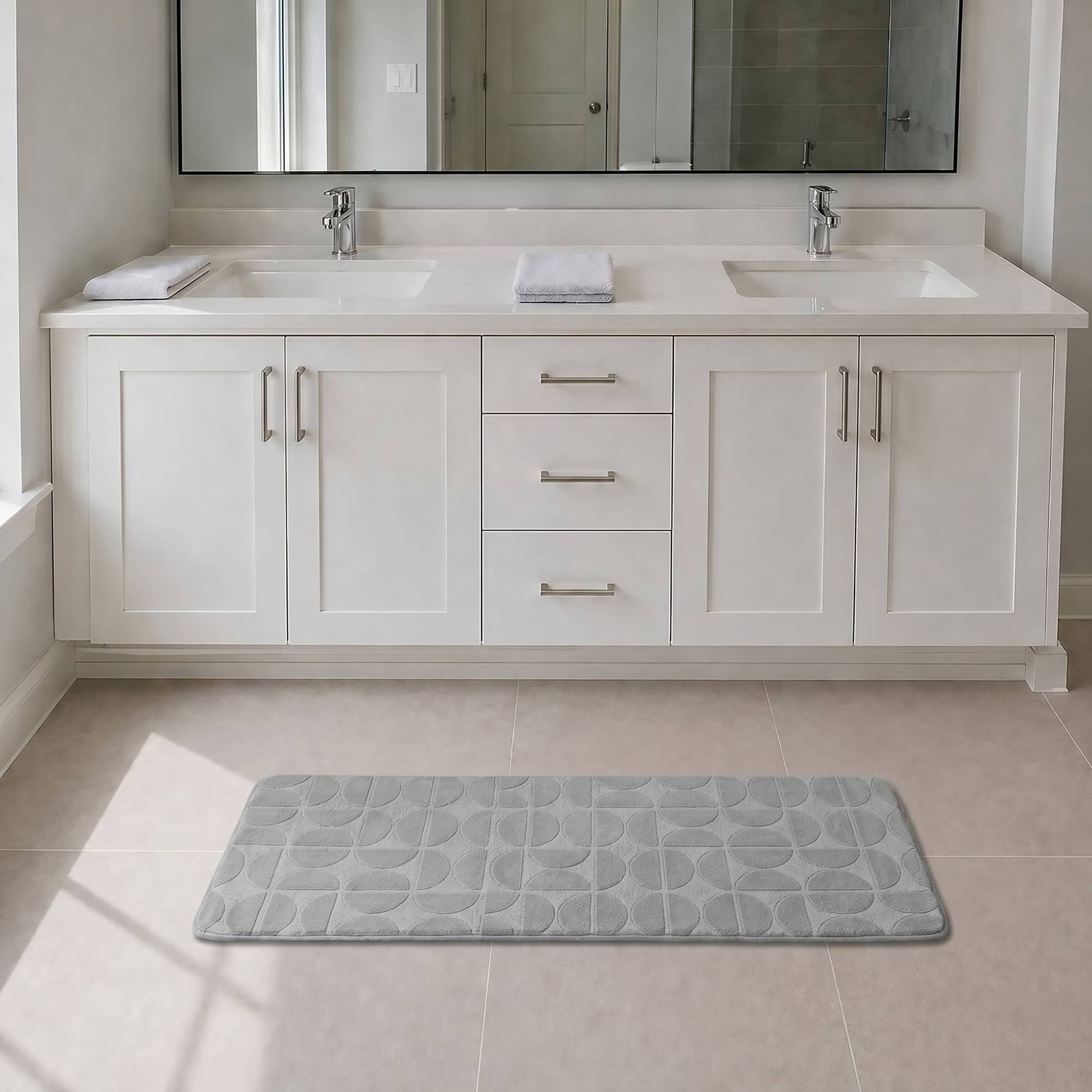 evideco-bathroom-mats-tapis-bain-m-moire-gris-45x120-demi-lune image 3