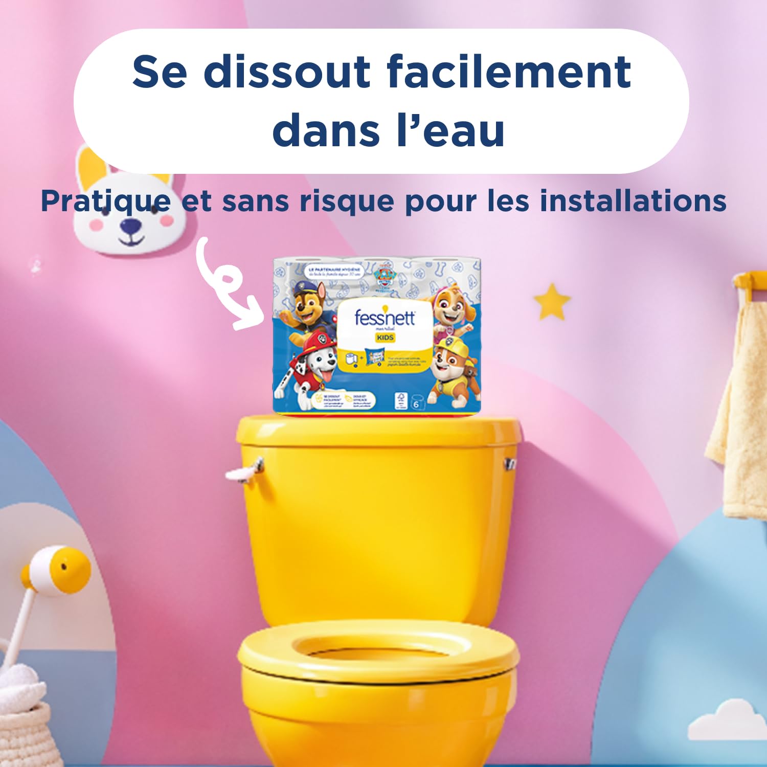 fess-nett-papier-toilette-sec-enfant-6-rouleaux-pat-patrouille image 4