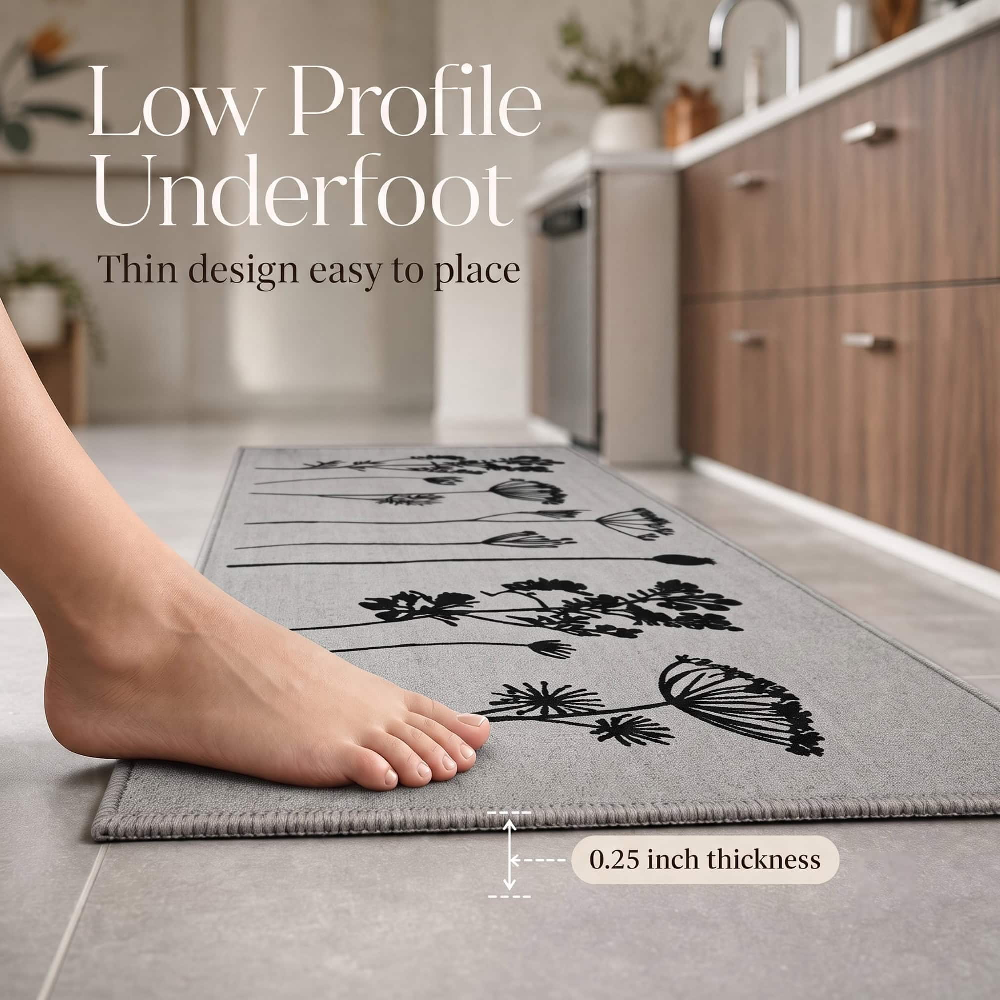 evideco-tapis-cuisine-lot-2-gris-noir-fleurs-antid-rapant image 3
