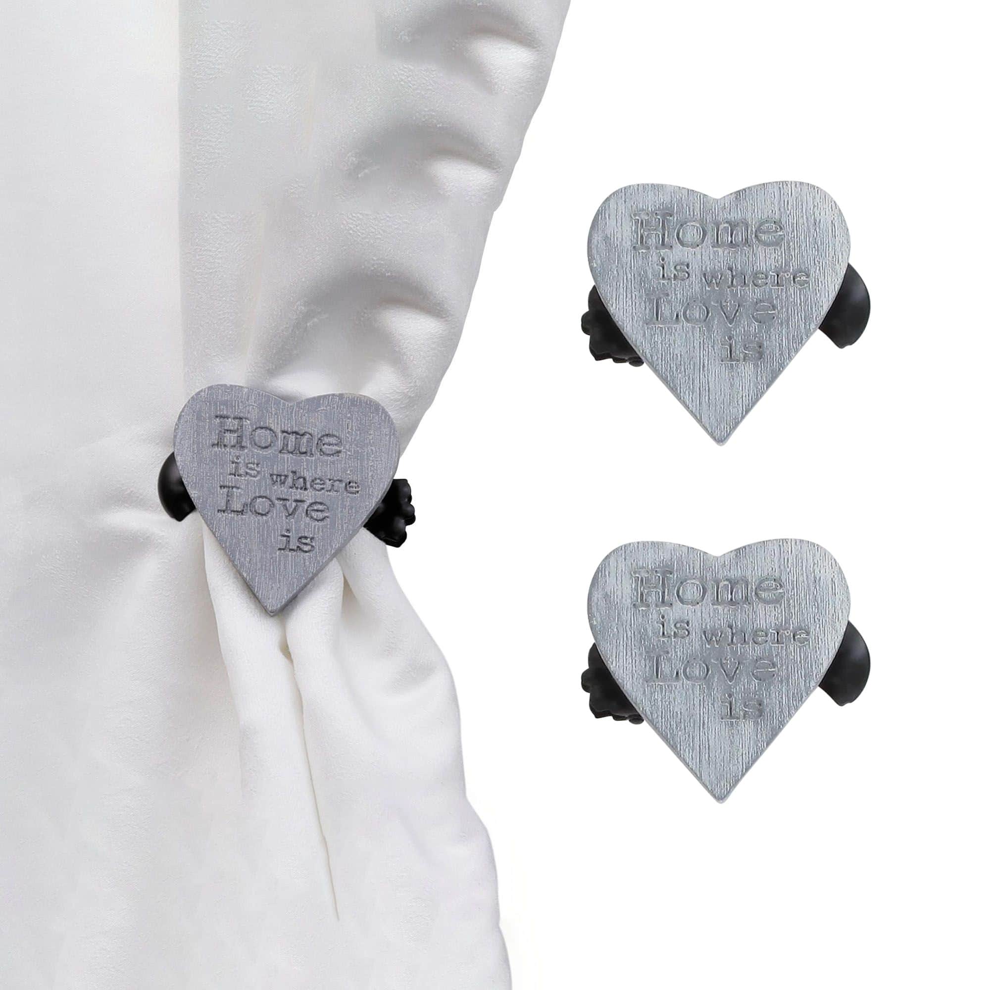 evideco-home-accessories-lot-2-pinces-rideau-coeur-bois-gris-blanc image 1