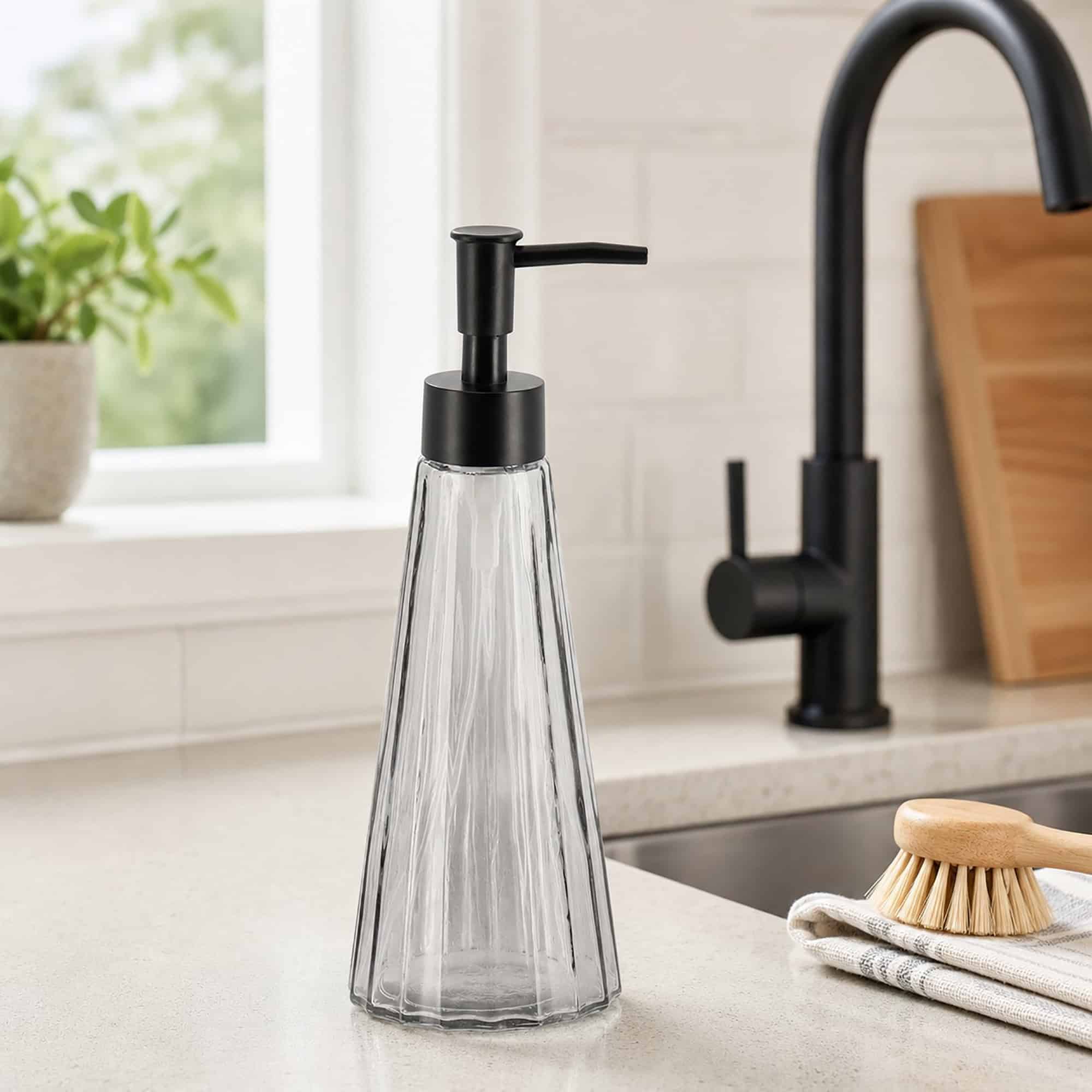 evideco-calix-distributeur-savon-verre-fum-300-ml image 2