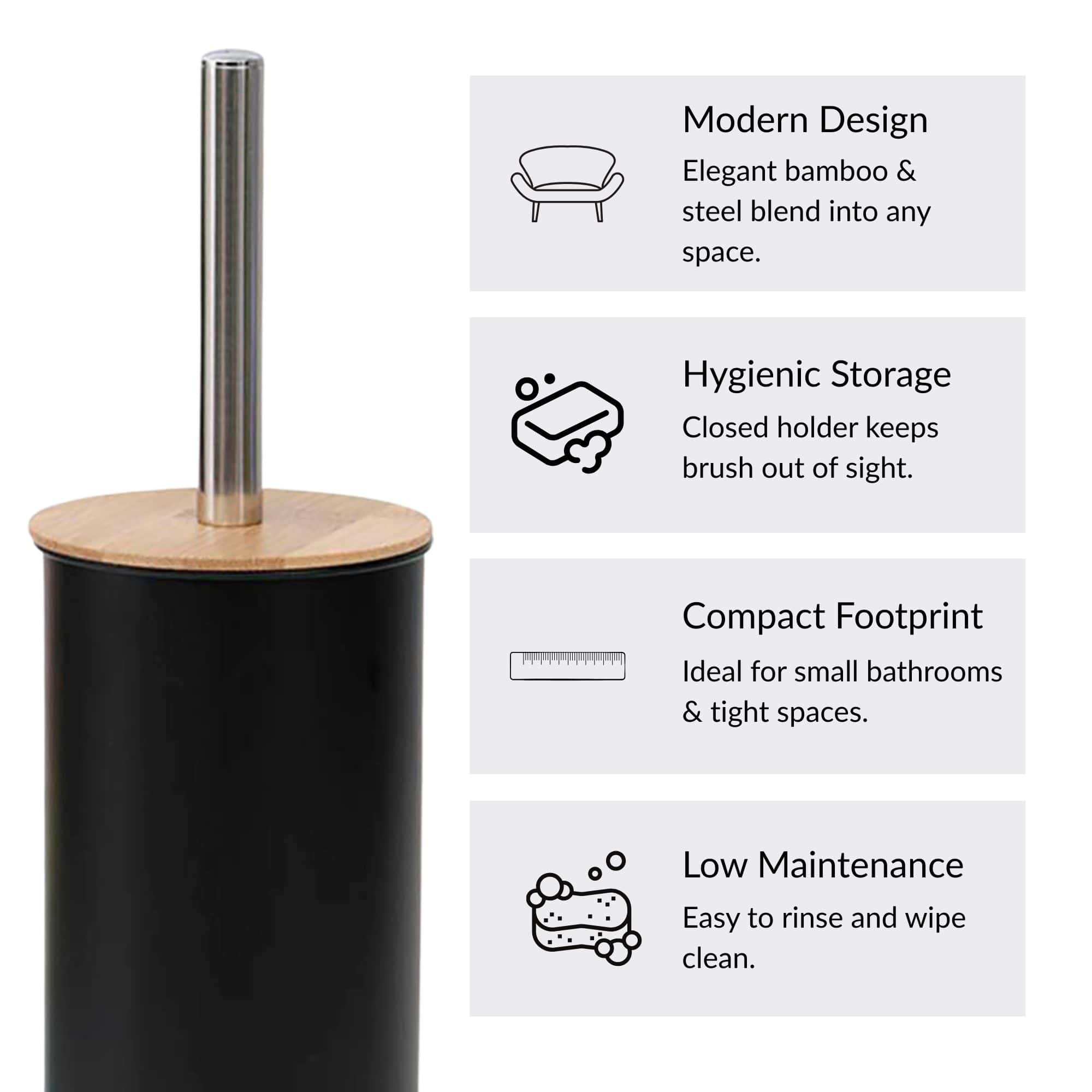 evideco-toilet-seats-brosse-wc-noir-m-tal-couvercle-bambou image 6