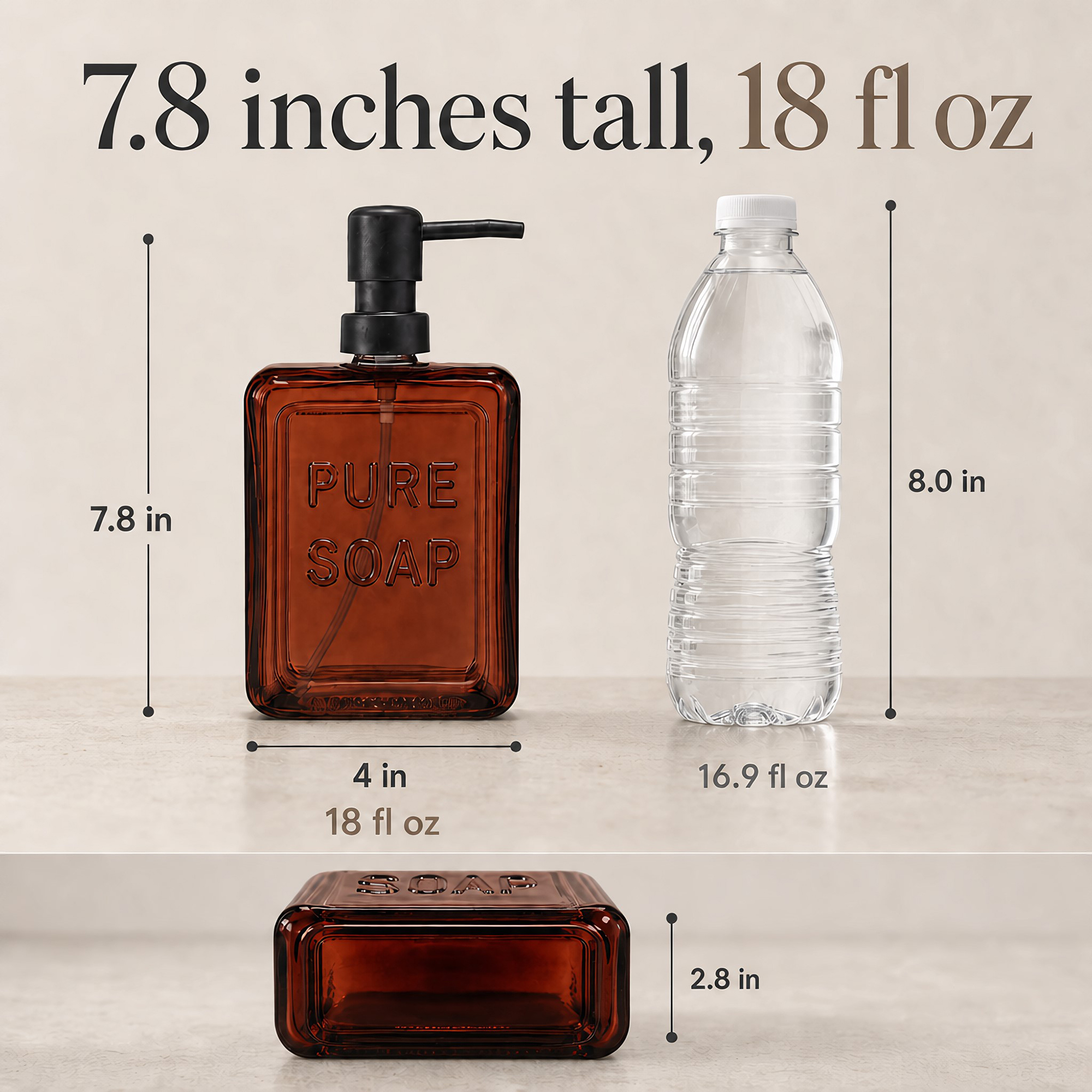 evideco-bathroom-accessories-distributeur-savon-verre-ambr-18oz-pure-soap image 2