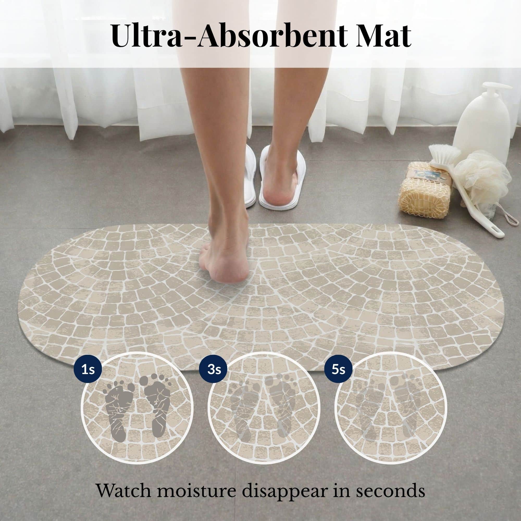 evideco-tapis-de-bain-pierre-mosa-que-beige-ovale-18x40-absorbant image 3