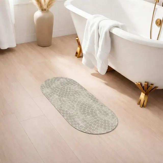 evideco-tapis-de-bain-pierre-mosa-que-beige-ovale-18x40-absorbant image 1