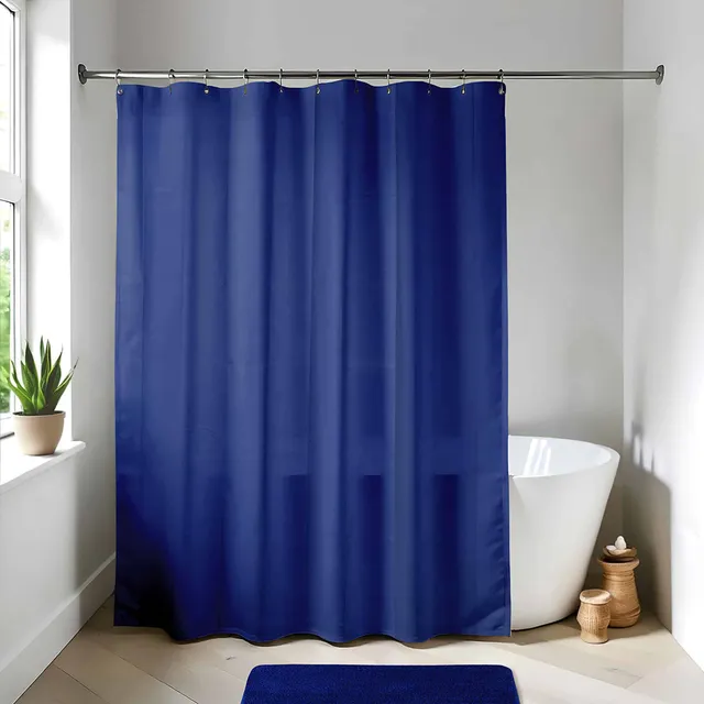 evideco-shower-accessories-rideau-douche-bleu-marine-71x79-peva image 1