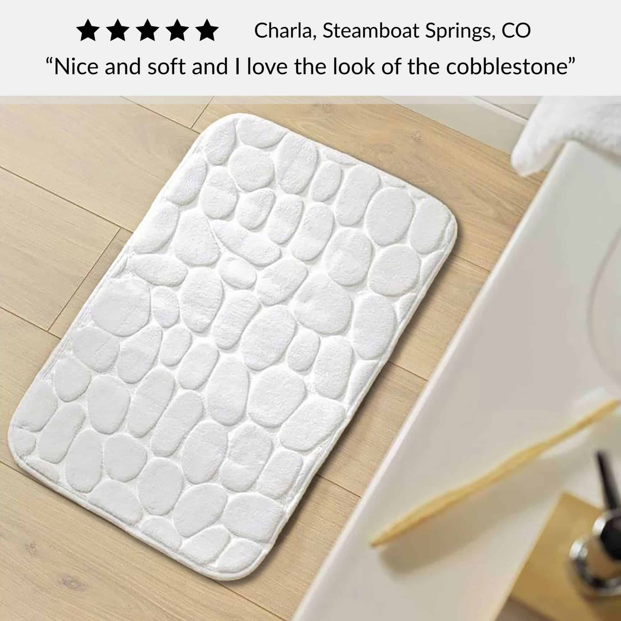 evideco-pebble-tapis-de-bain-blanc-galets-m-moire-de-forme image 7