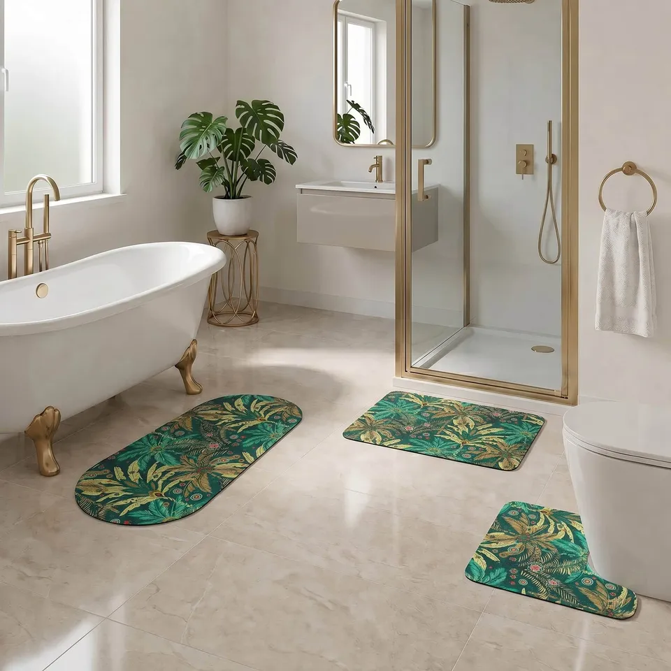 evideco-jungle-bloom-lot-3-tapis-de-bain-tapis-antid-rapant image 1
