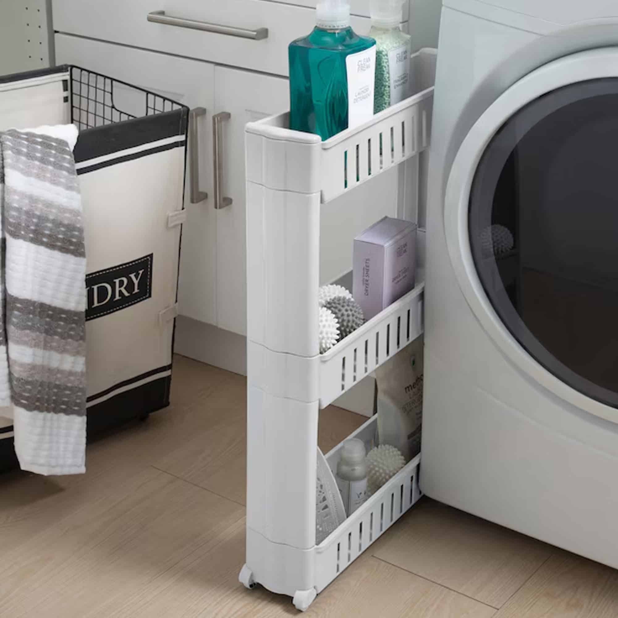 evideco-bathroom-storage-desserte-3-niveaux-blanche-roulettes image 7