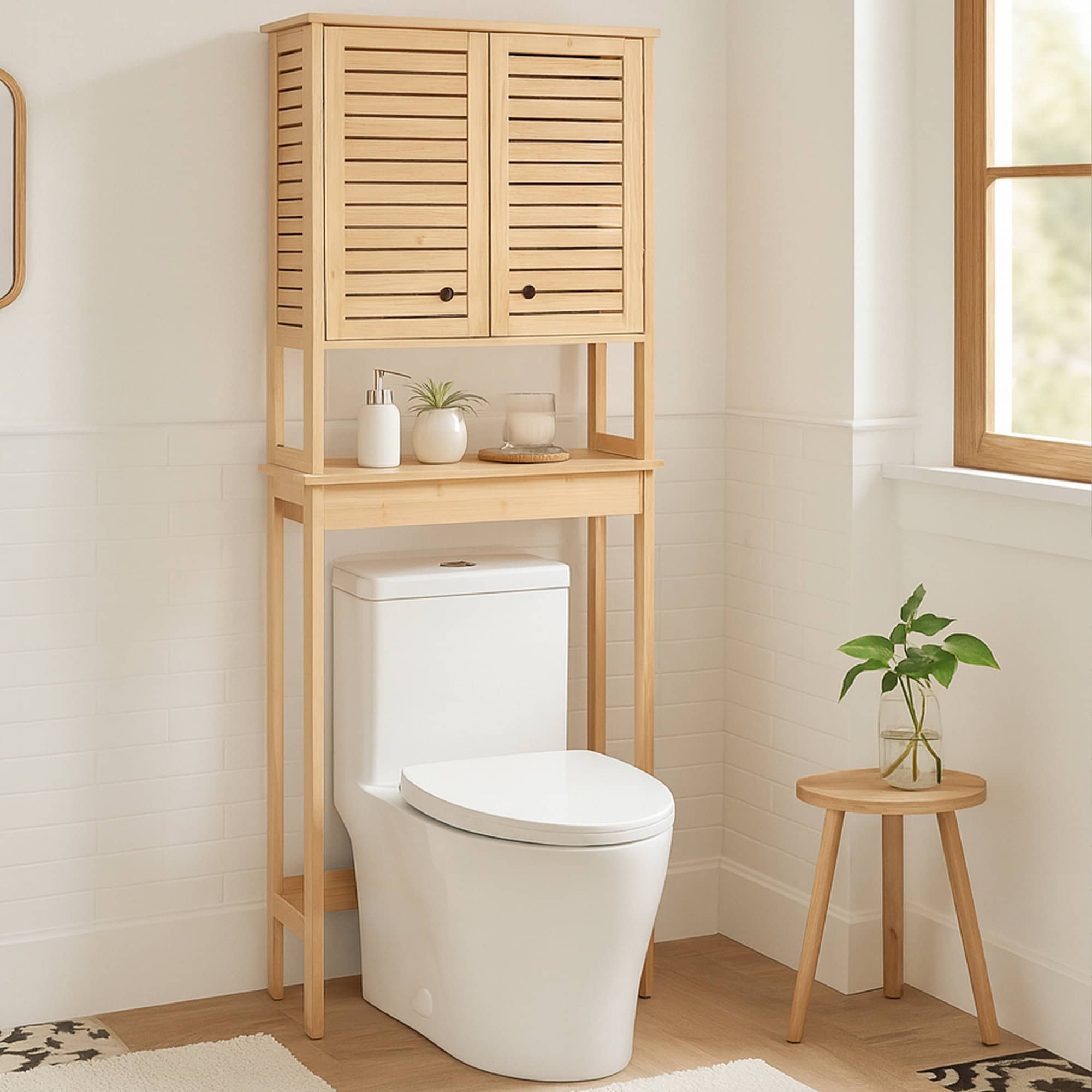 evideco-trinidad-meuble-wc-naturel-double-porte image 4