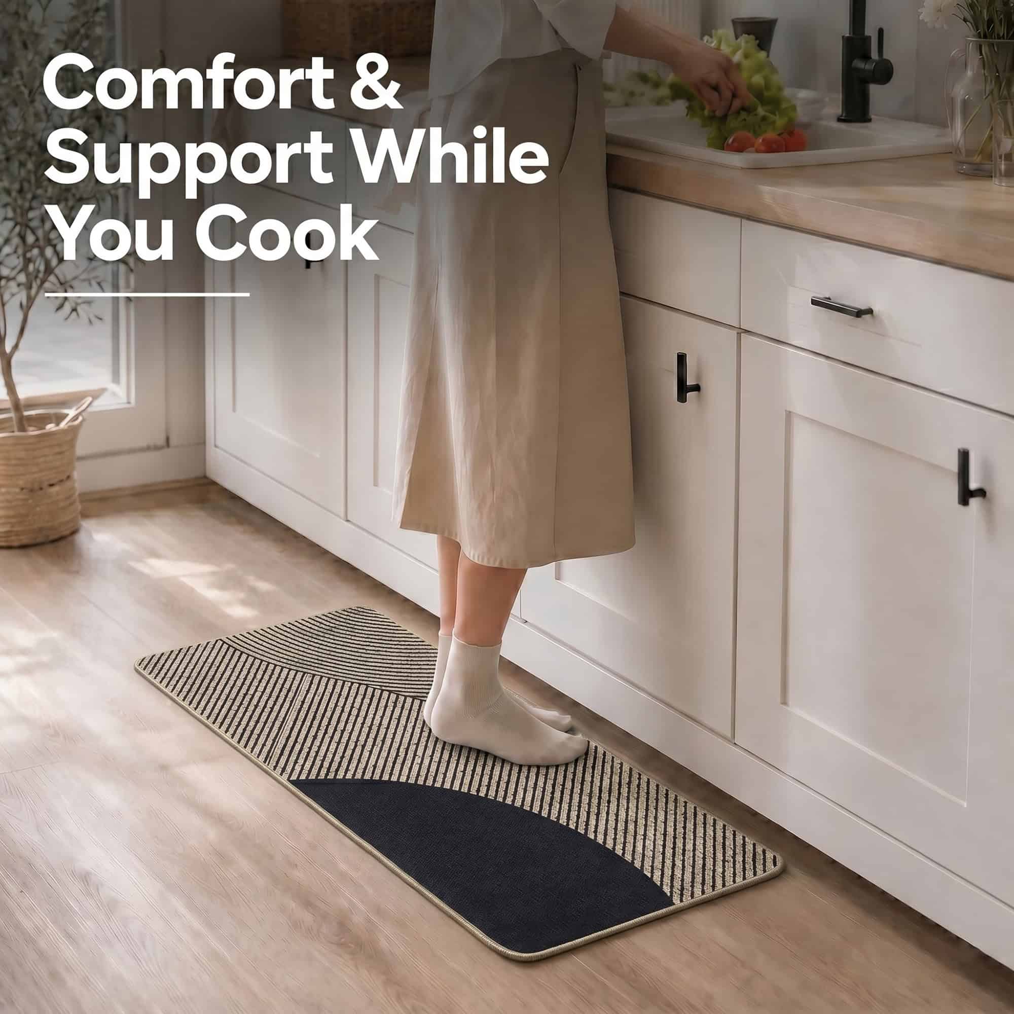 evideco-tapis-cuisine-beige-g-om-trique-51x122-cm-runner image 2