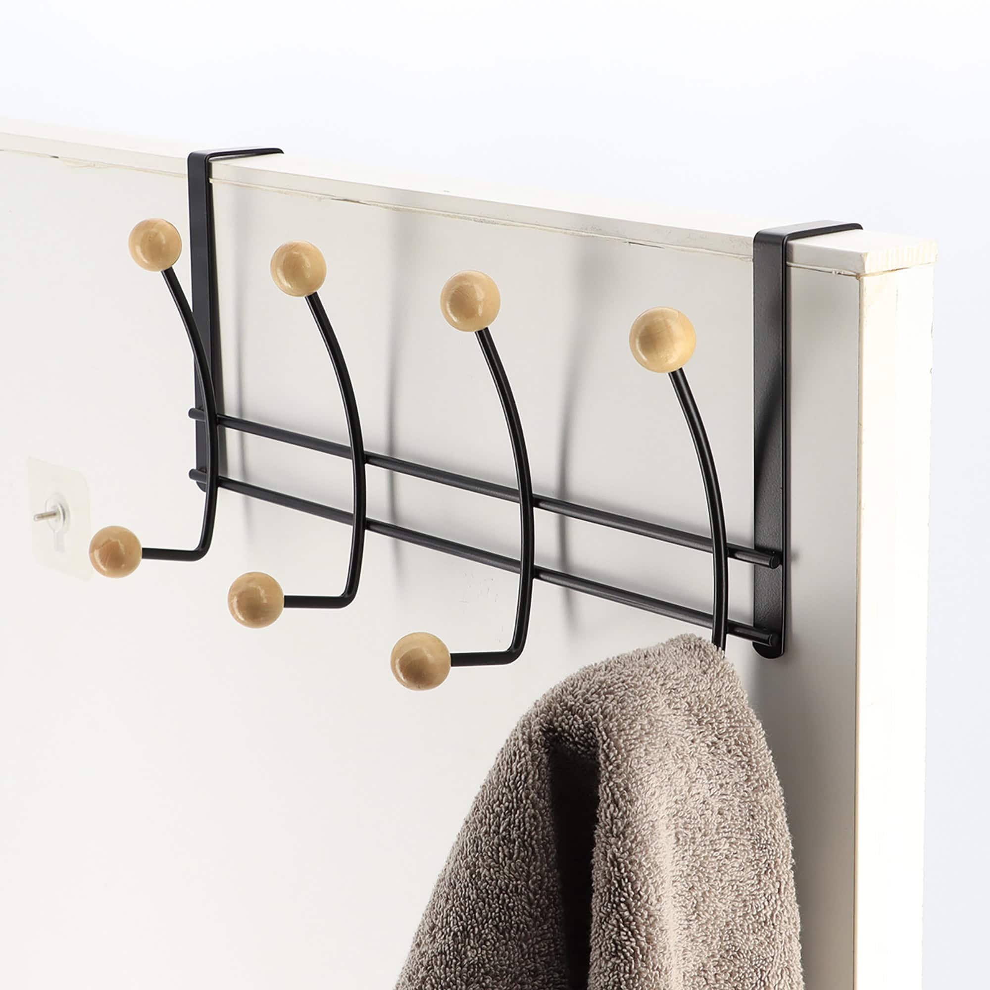 evideco-pat-re-porte-noire-8-crochets-bois-m-tal image 2