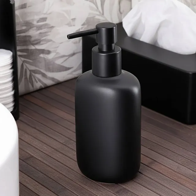 evideco-japandi-distributeur-savon-ovale-noir-240-ml image 1