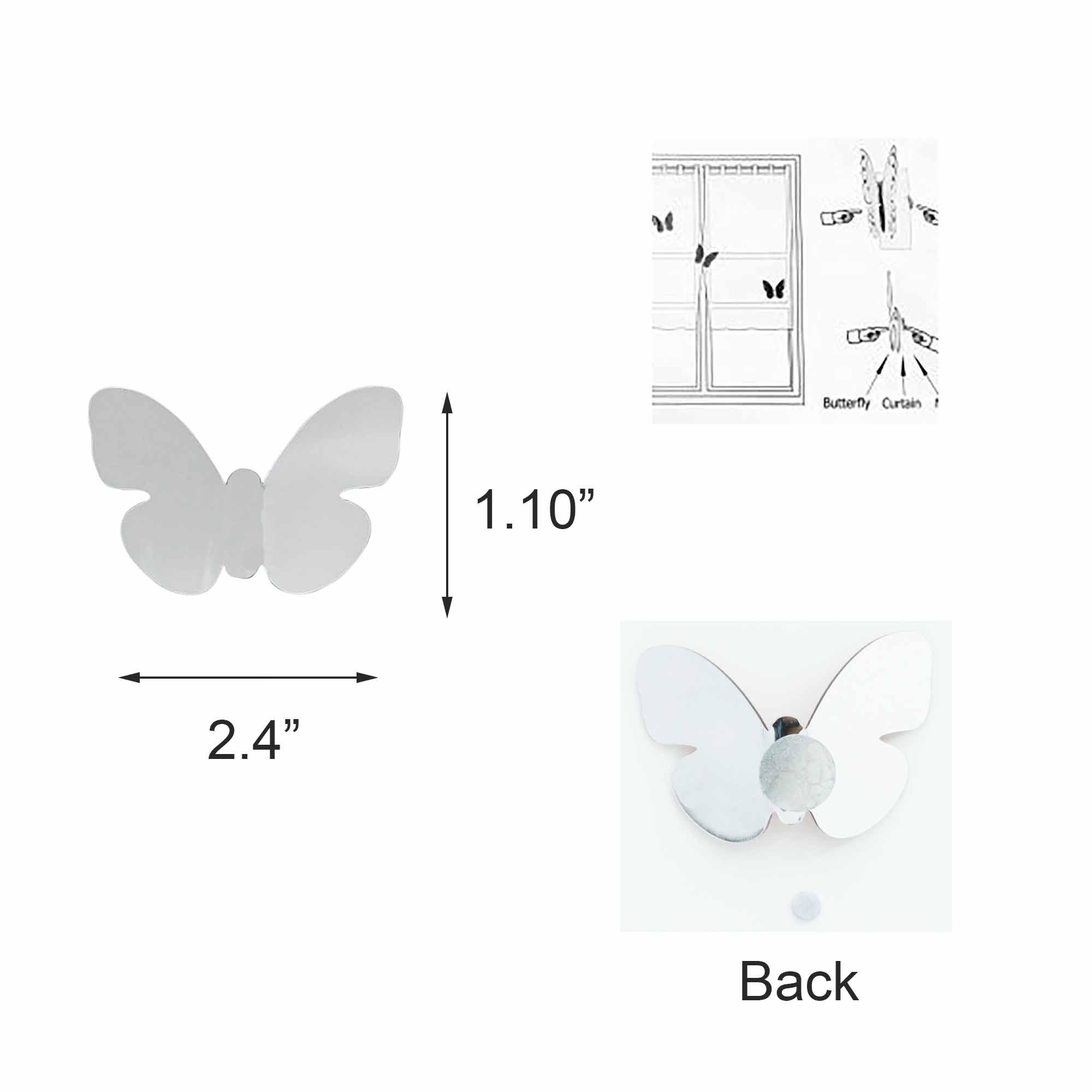 evideco-home-accessories-aimant-rideau-papillon-acrylique-lot-6-pi-ces image 4