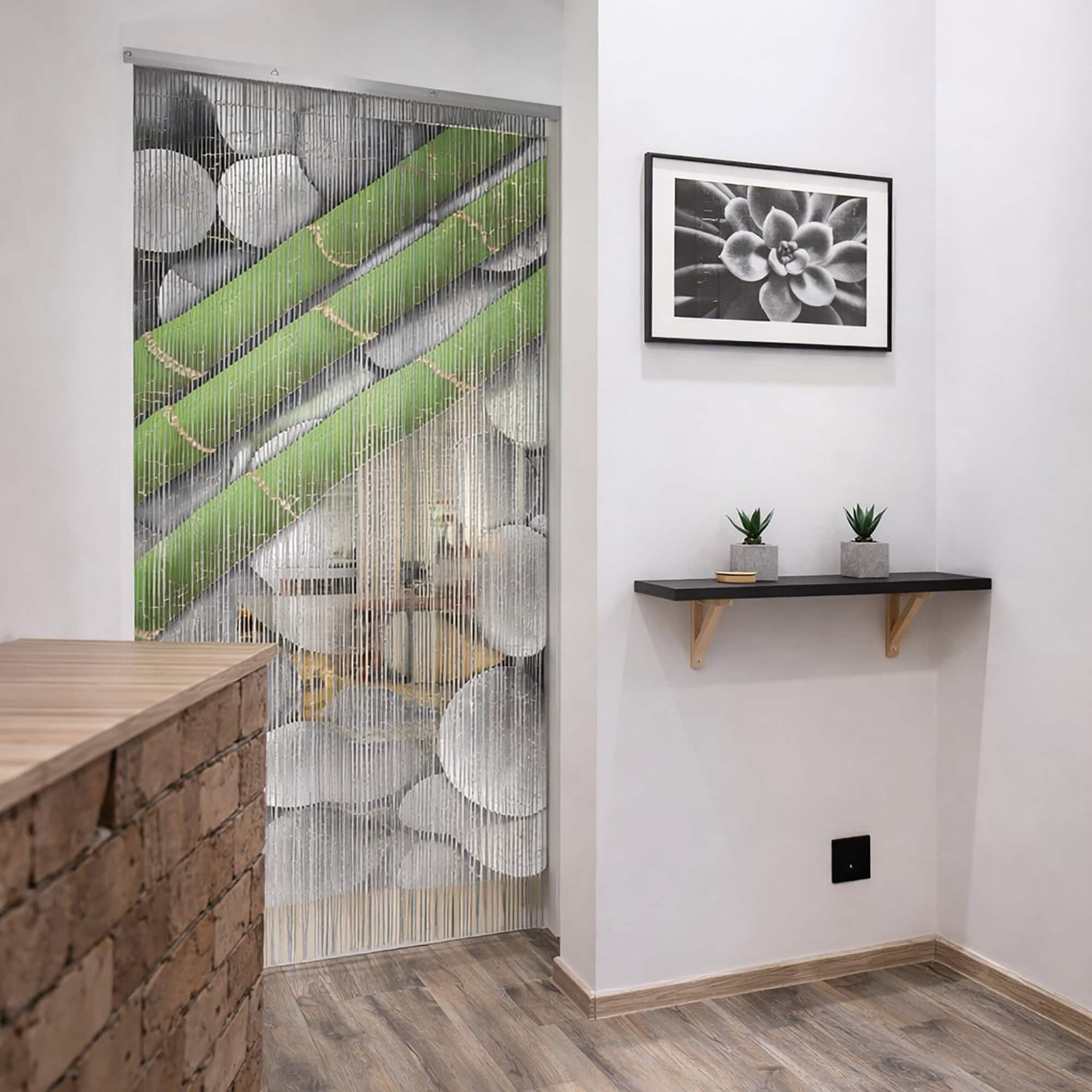 evideco-rideau-porte-perles-bambou-galets-90x200-naturel image 2