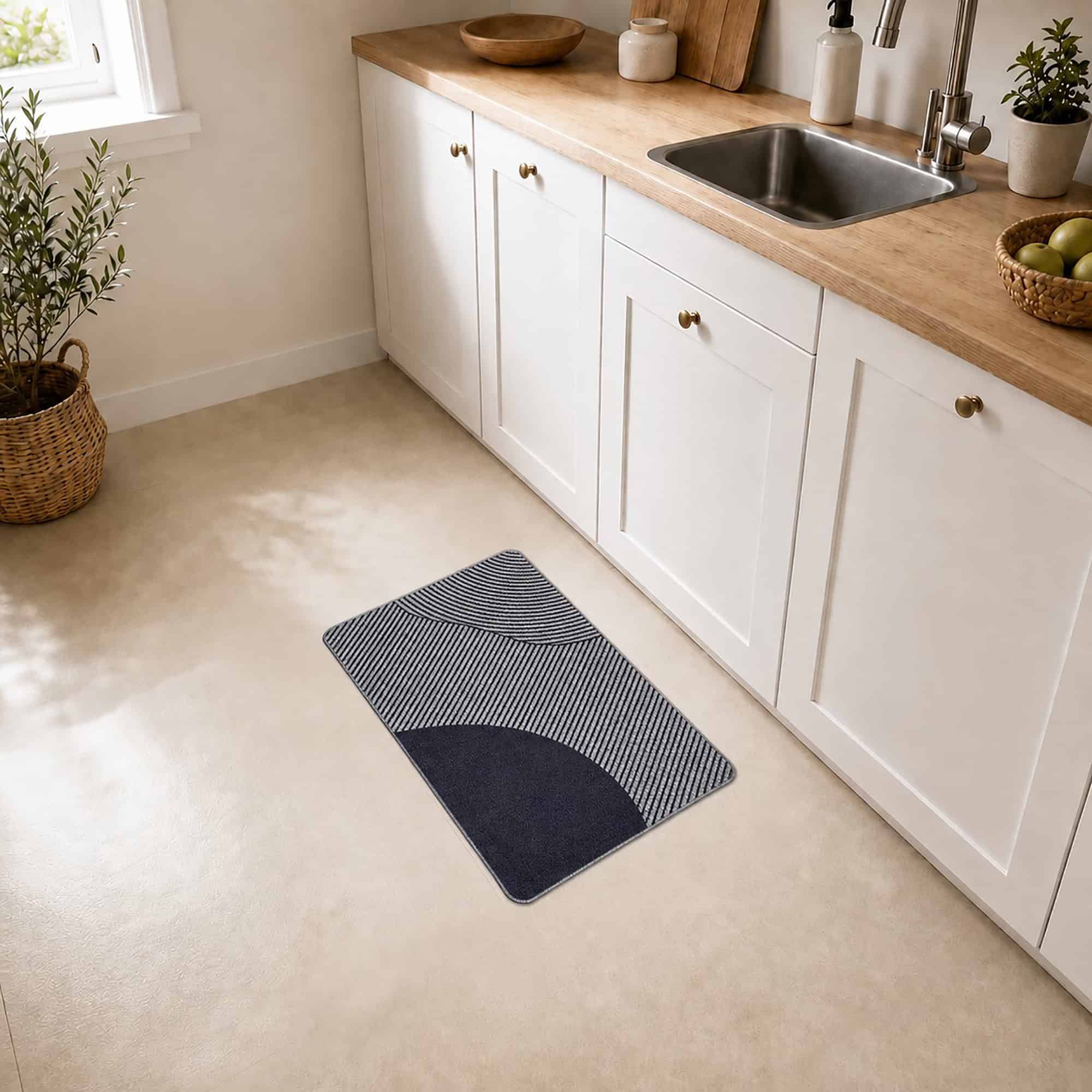 evideco-home-accessories-tapis-cuisine-gris-g-om-trique-50x80-cm image 1