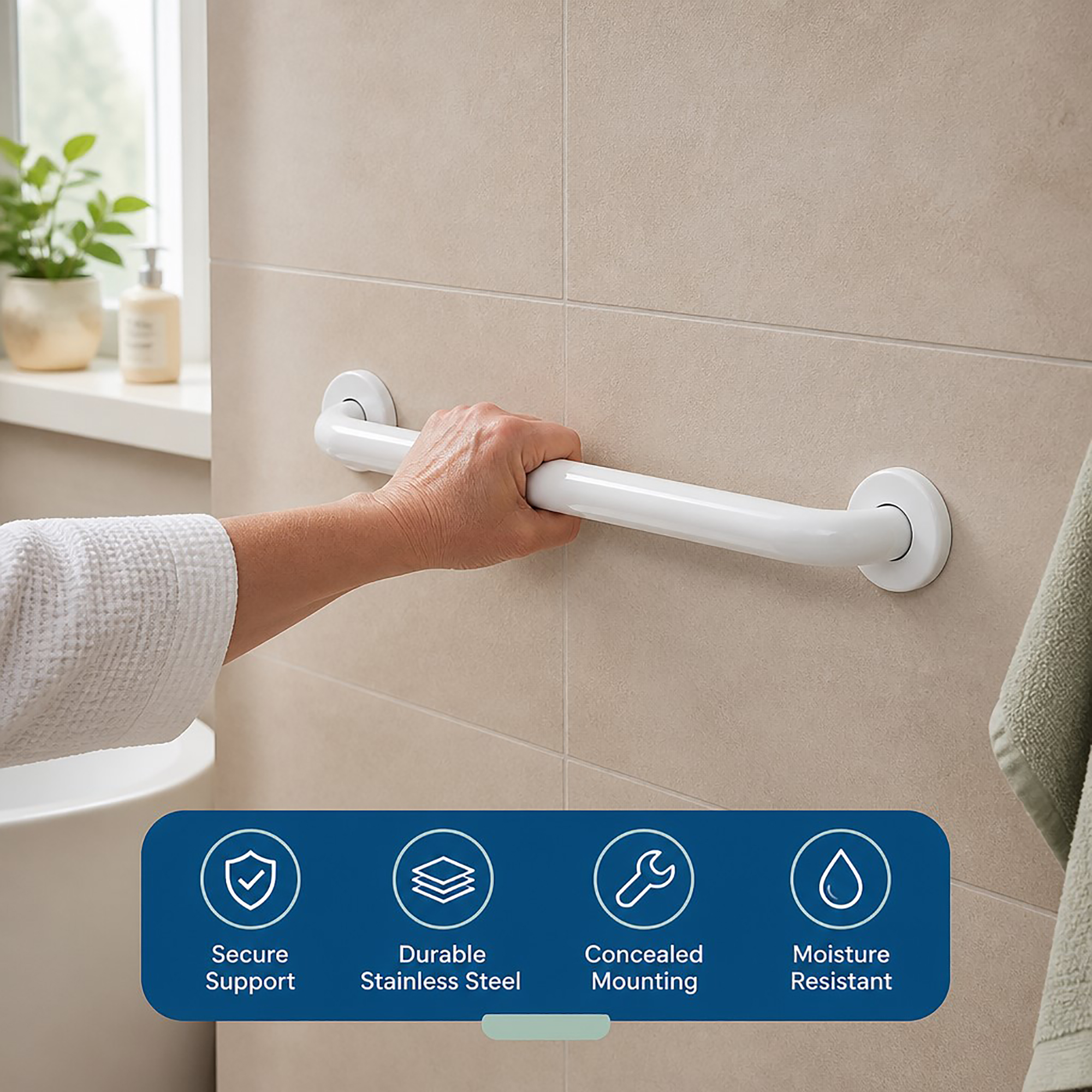 evideco-barre-d-appui-salle-de-bain-blanche-30-cm-inox-100-kg image 8