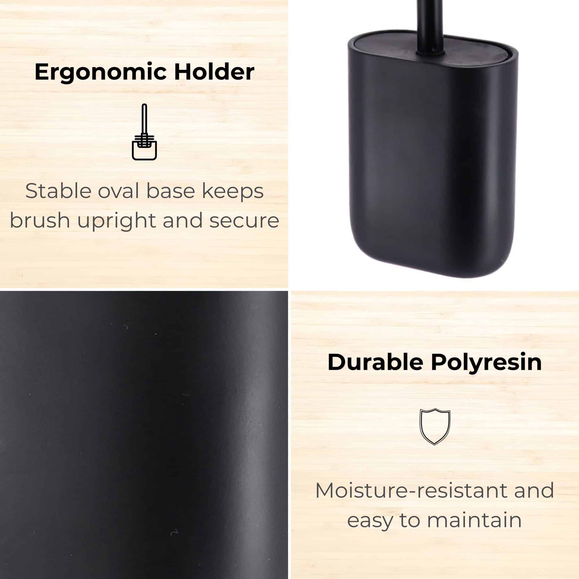 evideco-brosse-wc-ovale-noire-silicone-avec-support image 3
