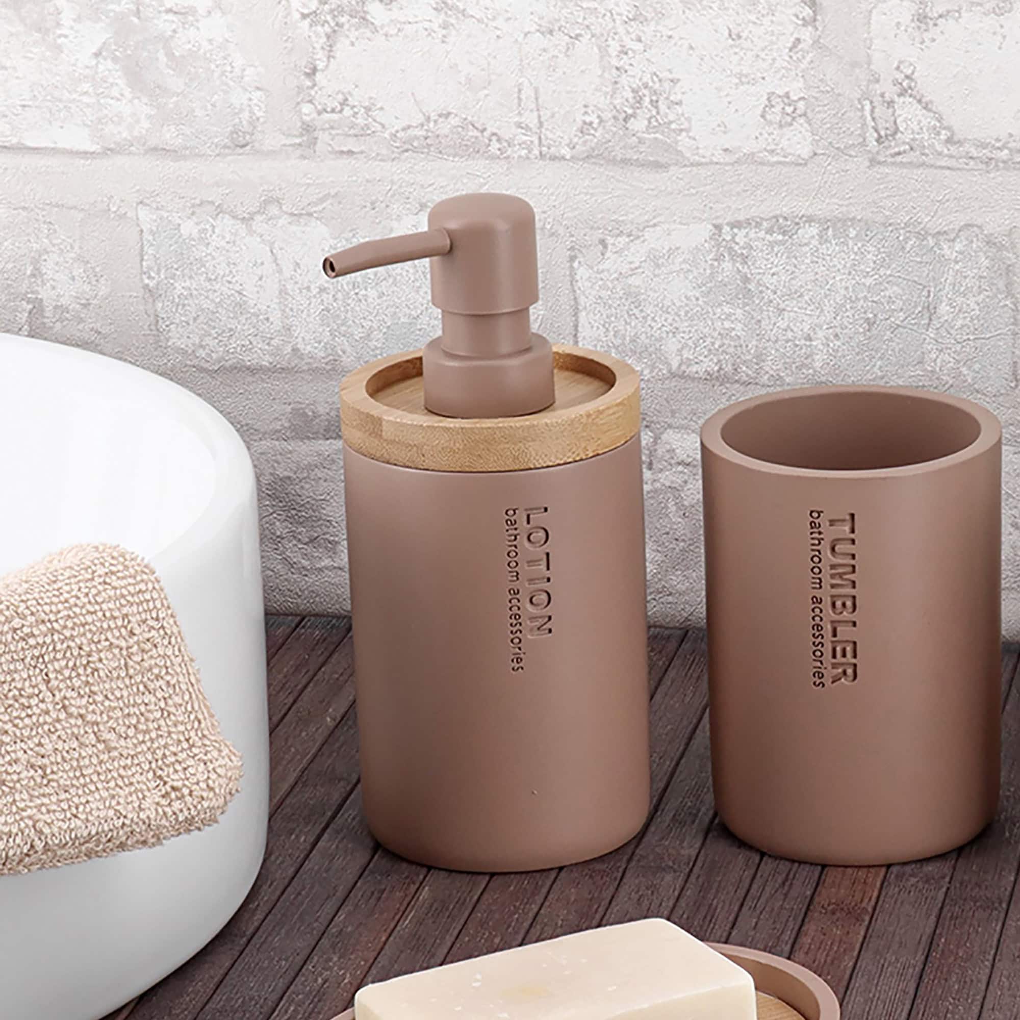 evideco-distributeur-savon-cappuccino-bambou-pompe-rechargeable image 2