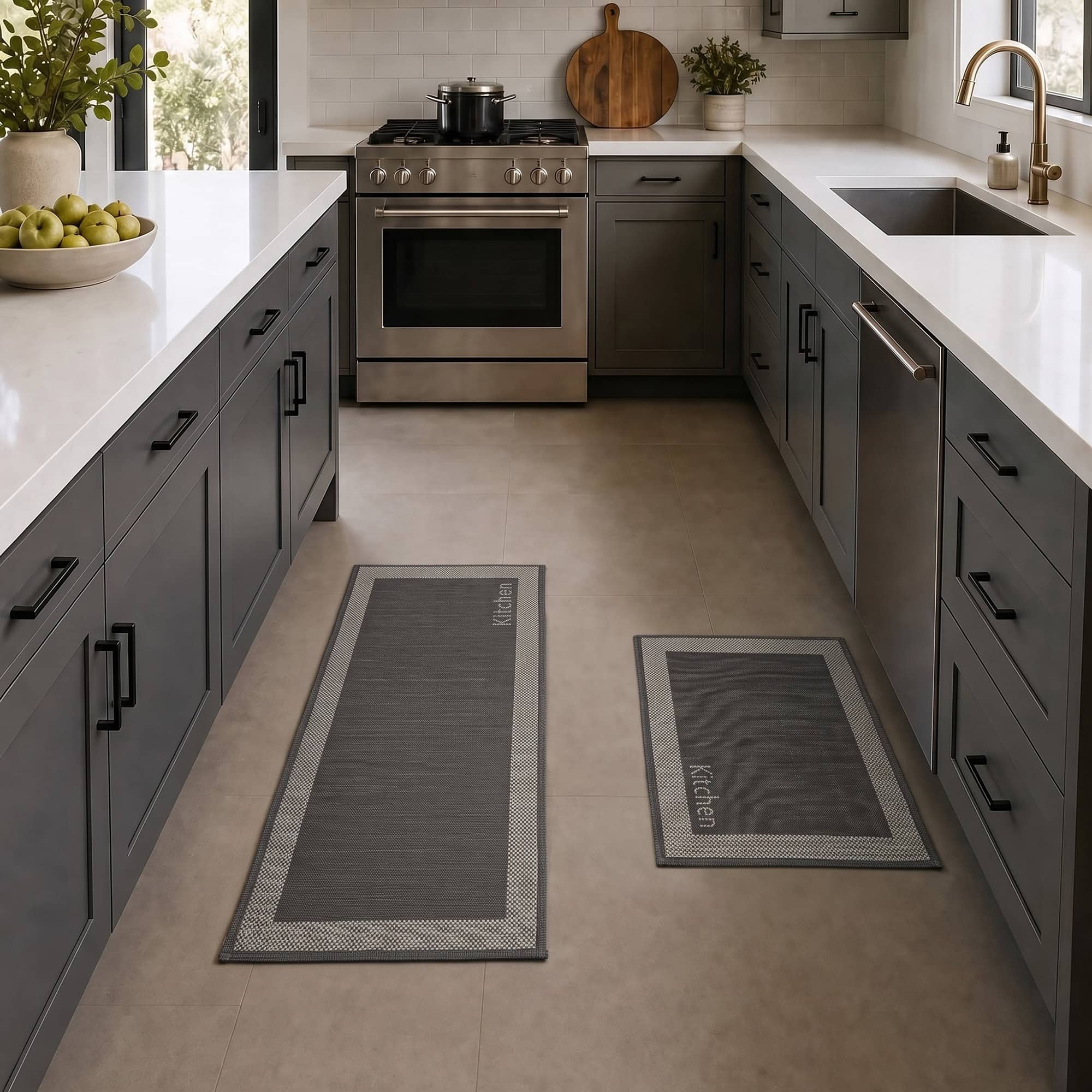 evideco-home-accessories-two-tone-black-set-tapis-cuisine-20x32-20x48 image 1