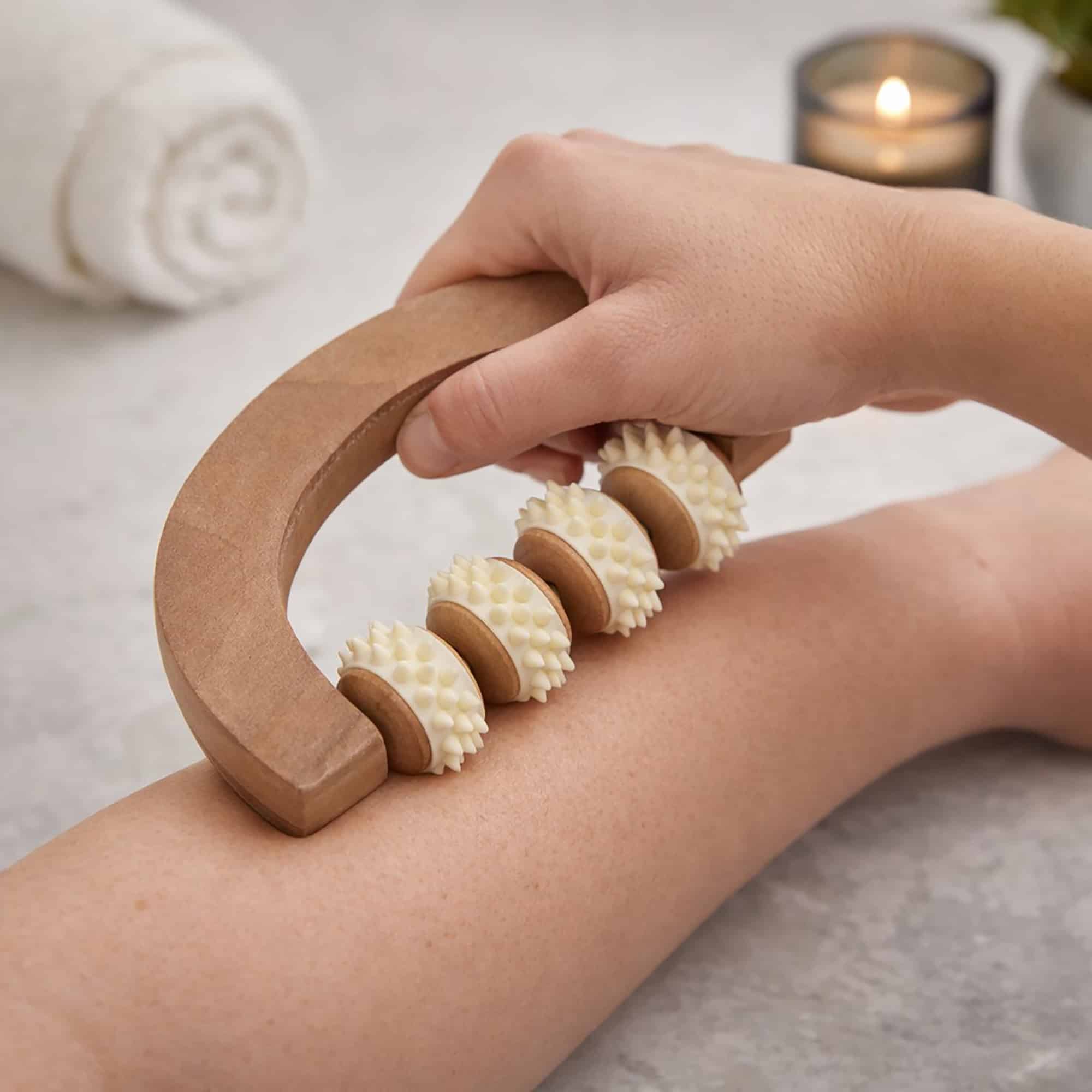 evideco-spa-wellness-rouleau-massage-bois-4-rouleaux image 2