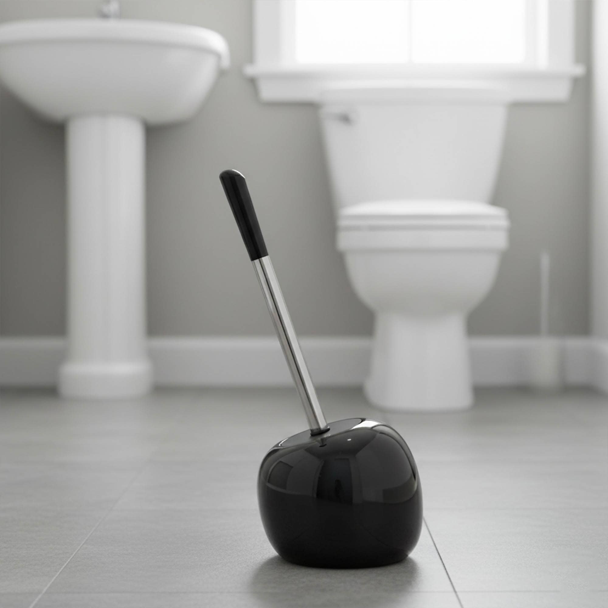 evideco-pise-brosse-wc-noire-avec-support image 2