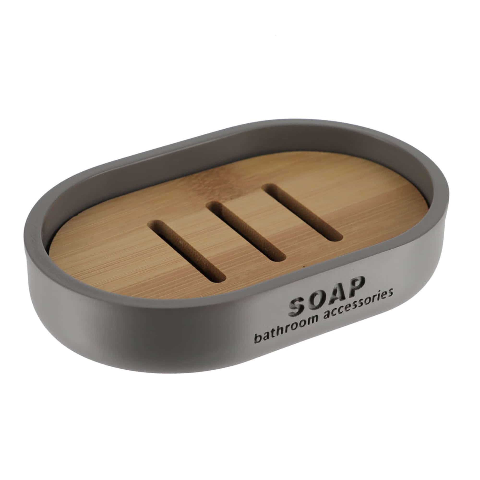evideco-bathroom-accessories-porte-savon-gris-mat-bambou-polyresine image 8