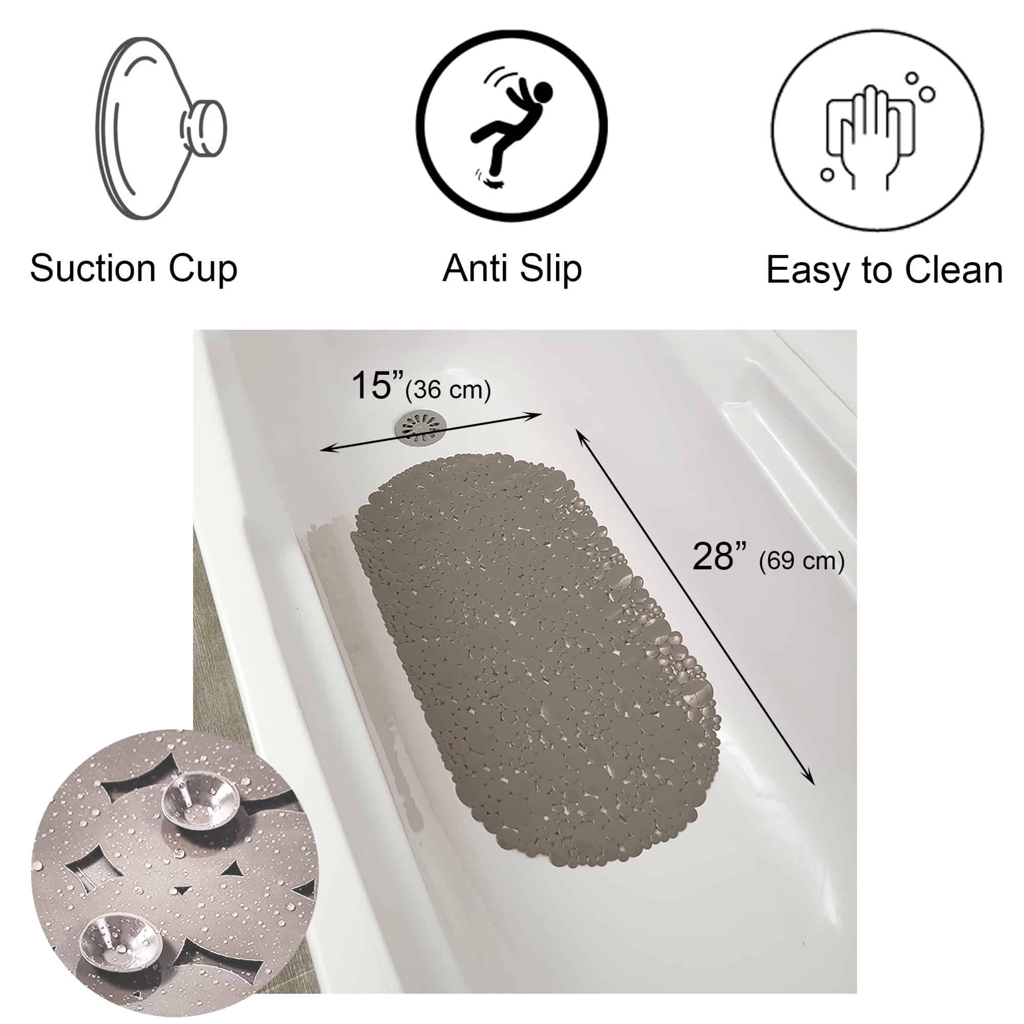 evideco-bubbles-tapis-de-baignoire-ovale-taupe-antid-rapant image 3