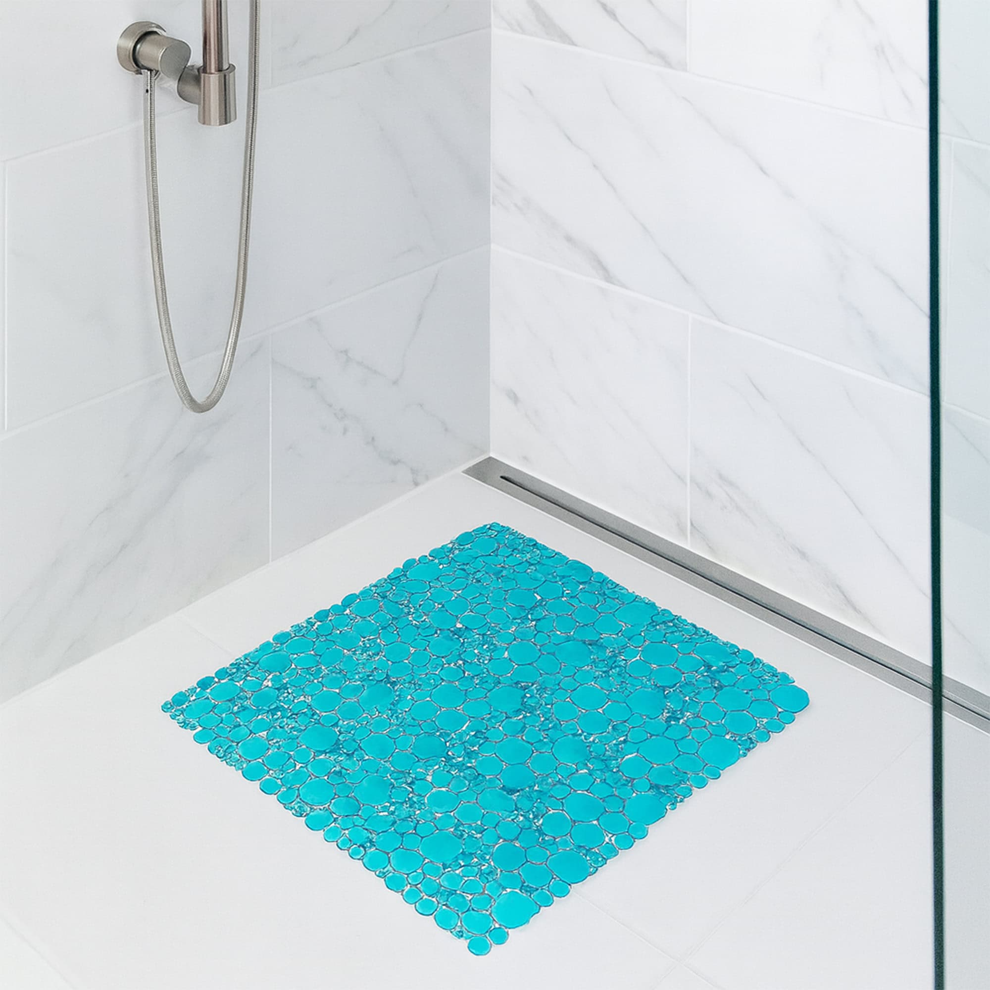 evideco-bubbles-tapis-douche-carr-bleu-aqua-20x20-antid-rapant image 2