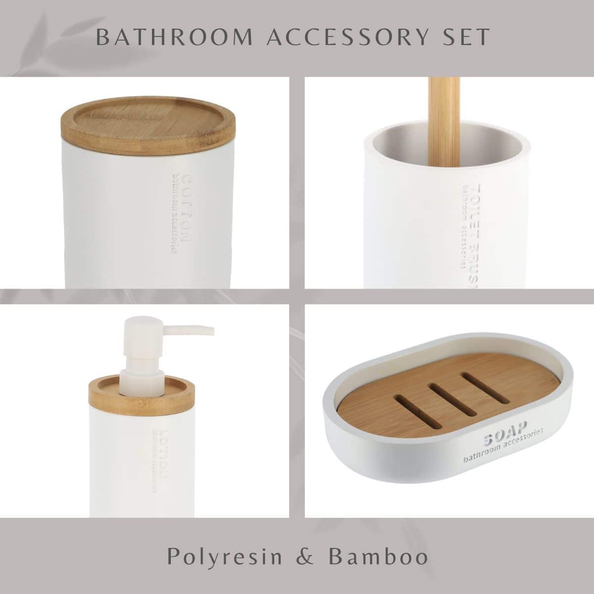 evideco-bathroom-accessories-set-salle-de-bain-blanc-6-pi-ces-bambou image 6