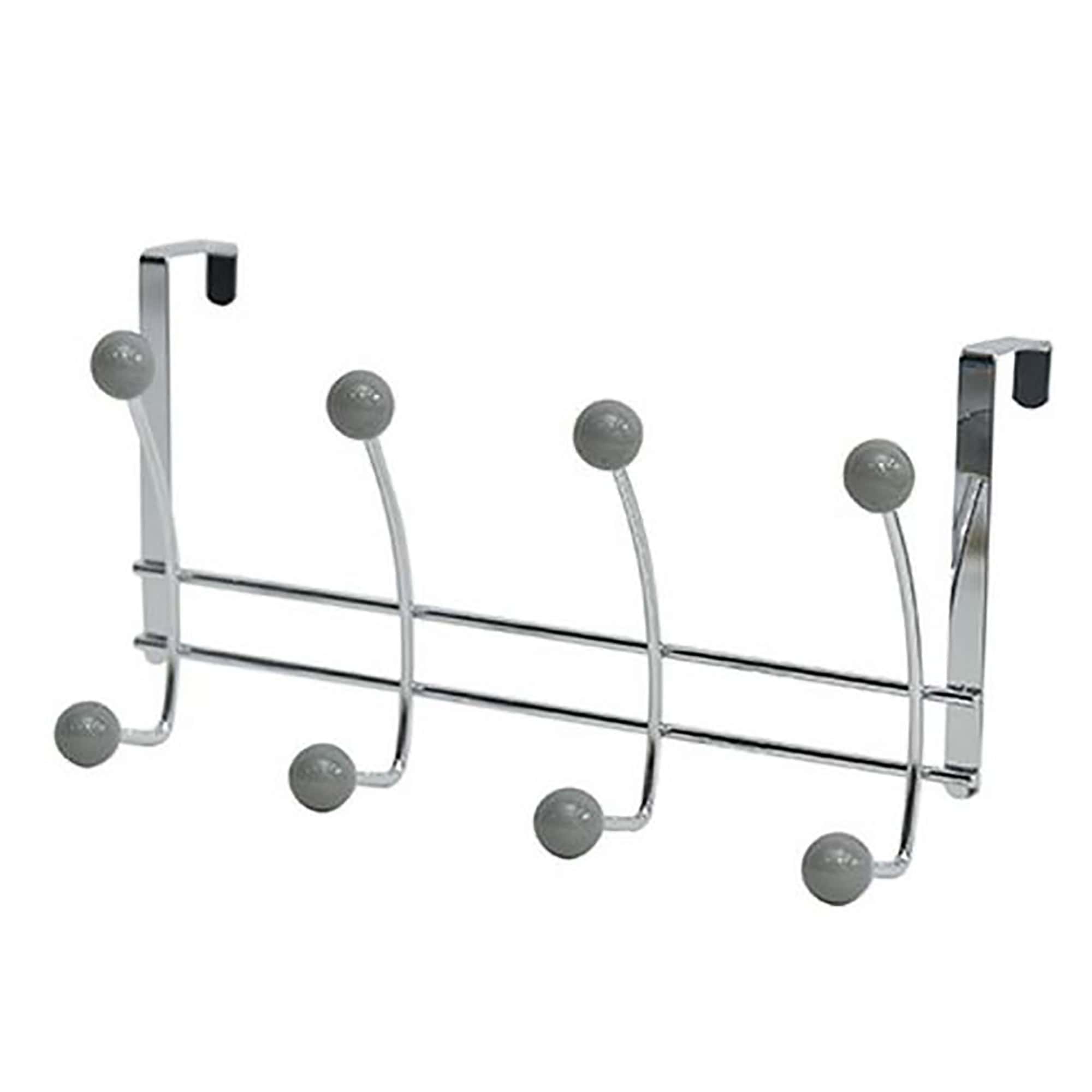 evideco-porte-manteau-porte-8-crochets-chrome-gris image 7