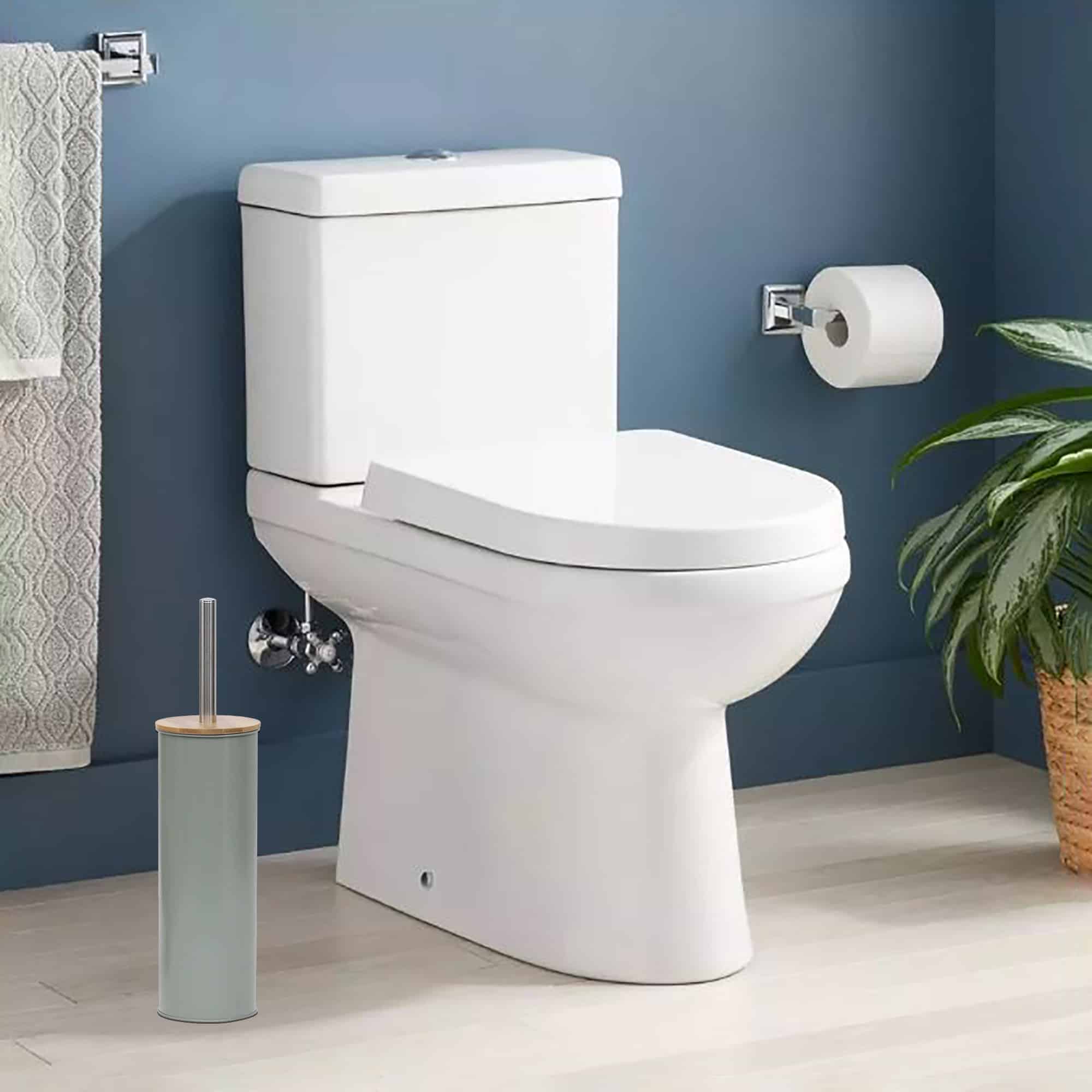 evideco-green-metal-brosse-wc-avec-support-bambou-vert image 3
