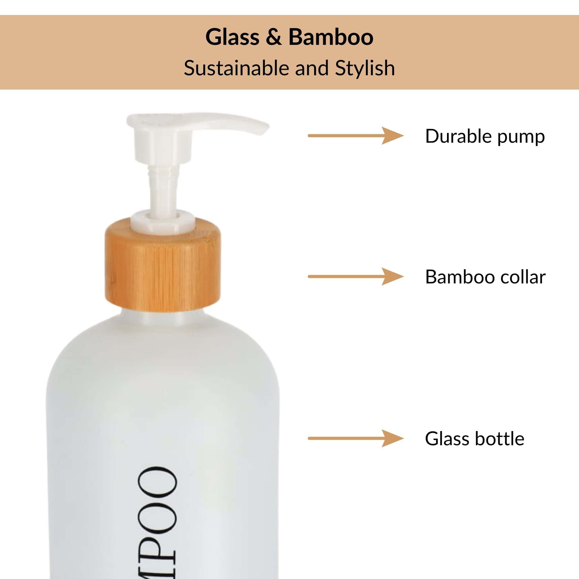 evideco-distributeur-savon-blanc-mat-500-ml-bambou image 4