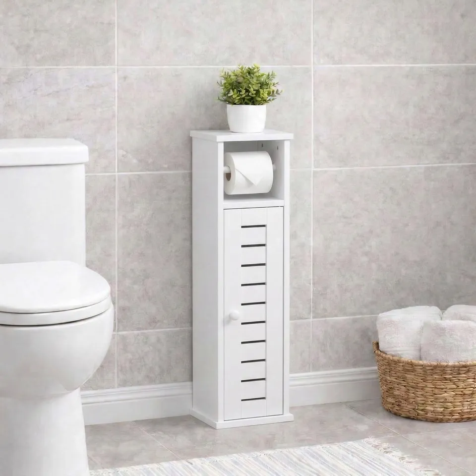 evideco-santorin-meuble-wc-blanc-papier-toilette-6-rouleaux image 1