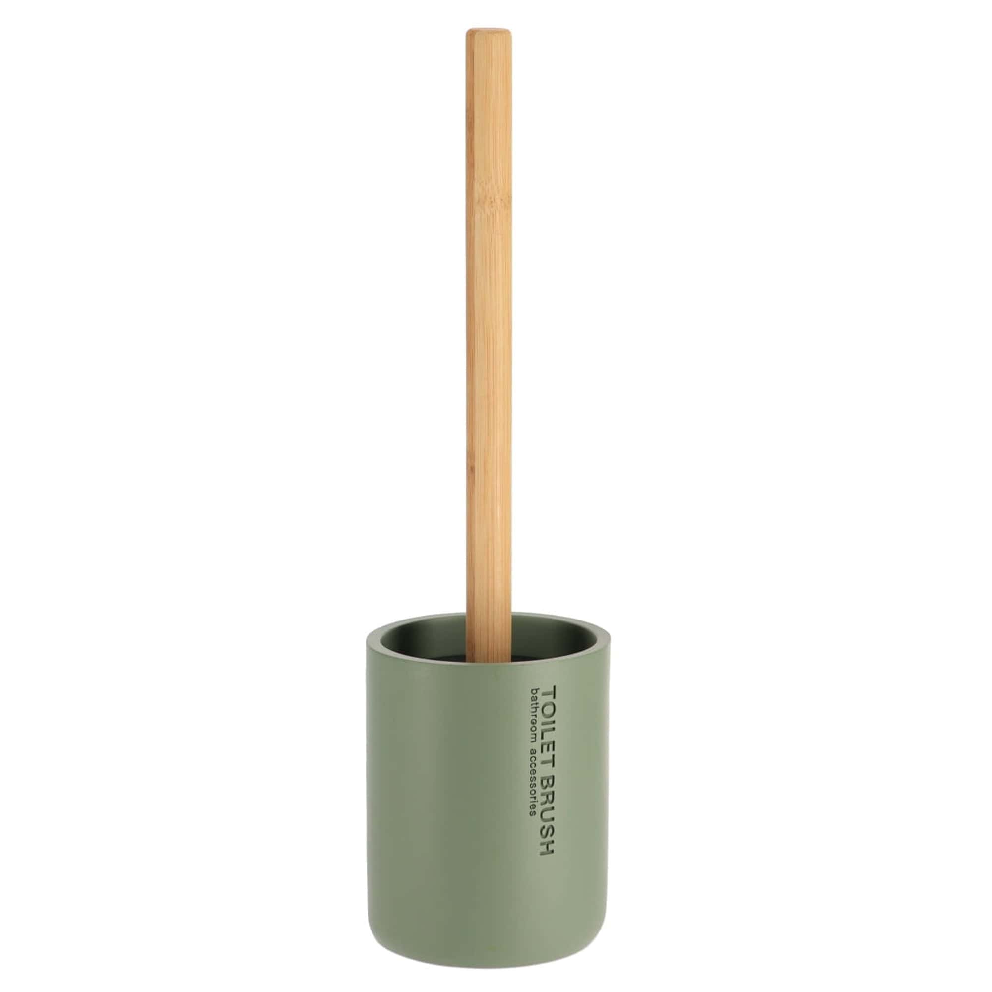 evideco-brosse-wc-verte-mate-manche-bambou-support-polyresine image 7