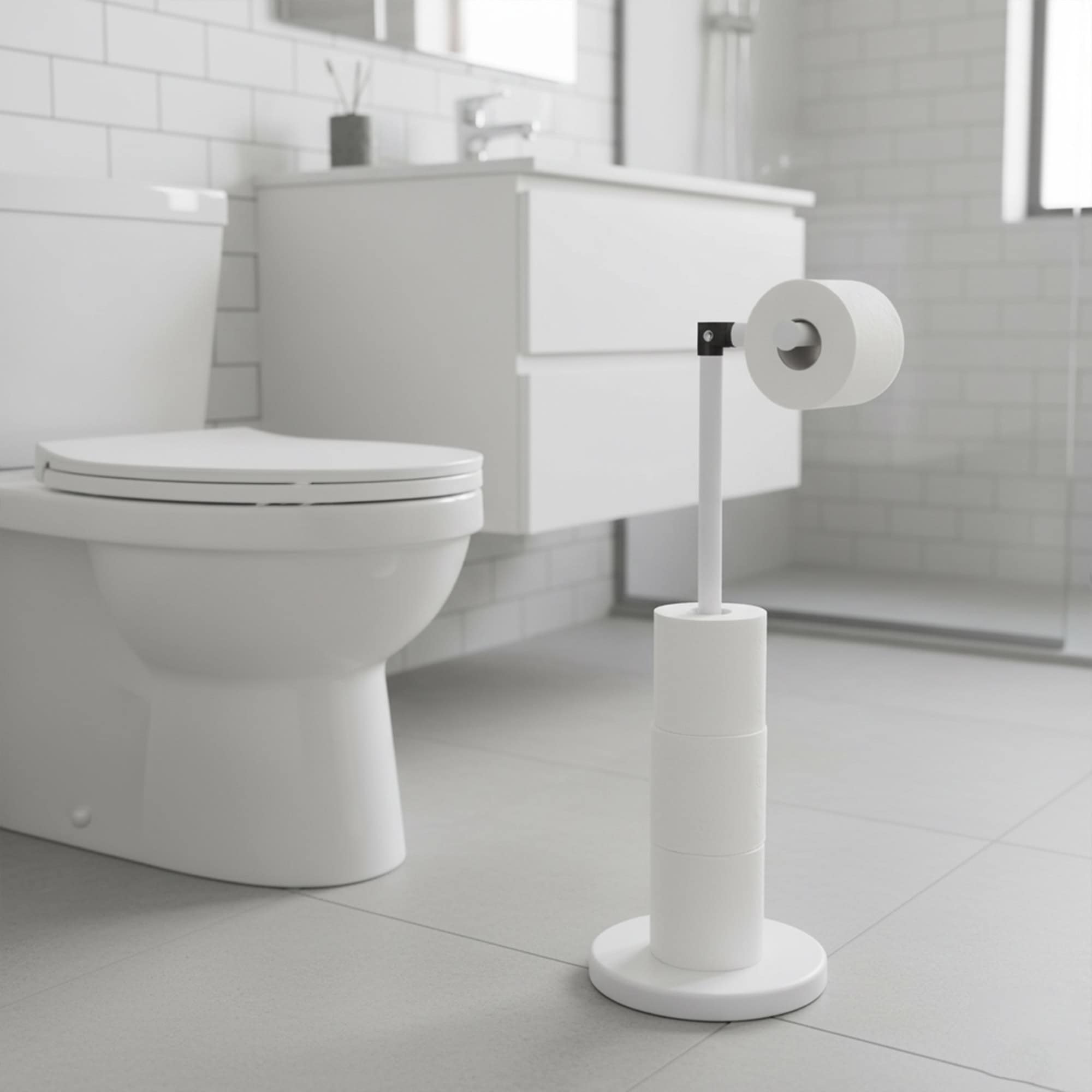 evideco-porte-papier-toilette-blanc-bras-pliable-avec-r-serve-m-tal image 3