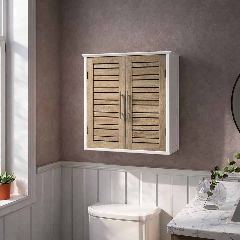 evideco-stockholm-armoire-murale-salle-de-bain-blanche-2-portes image 1