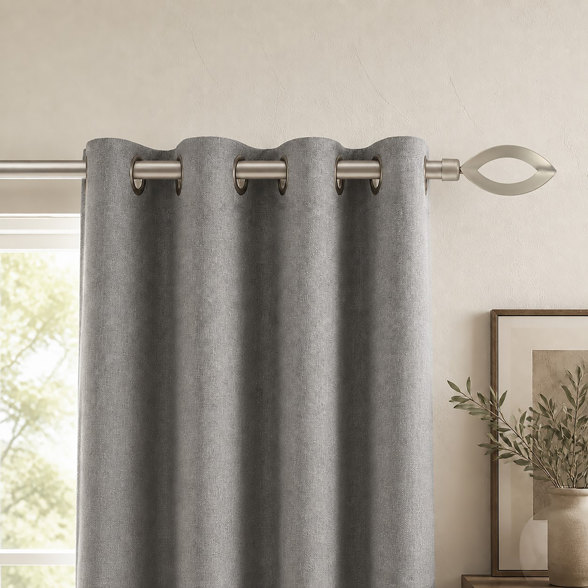 evideco-home-accessories-tringle-rideau-feuille-argent-127-208-cm-acier image 6
