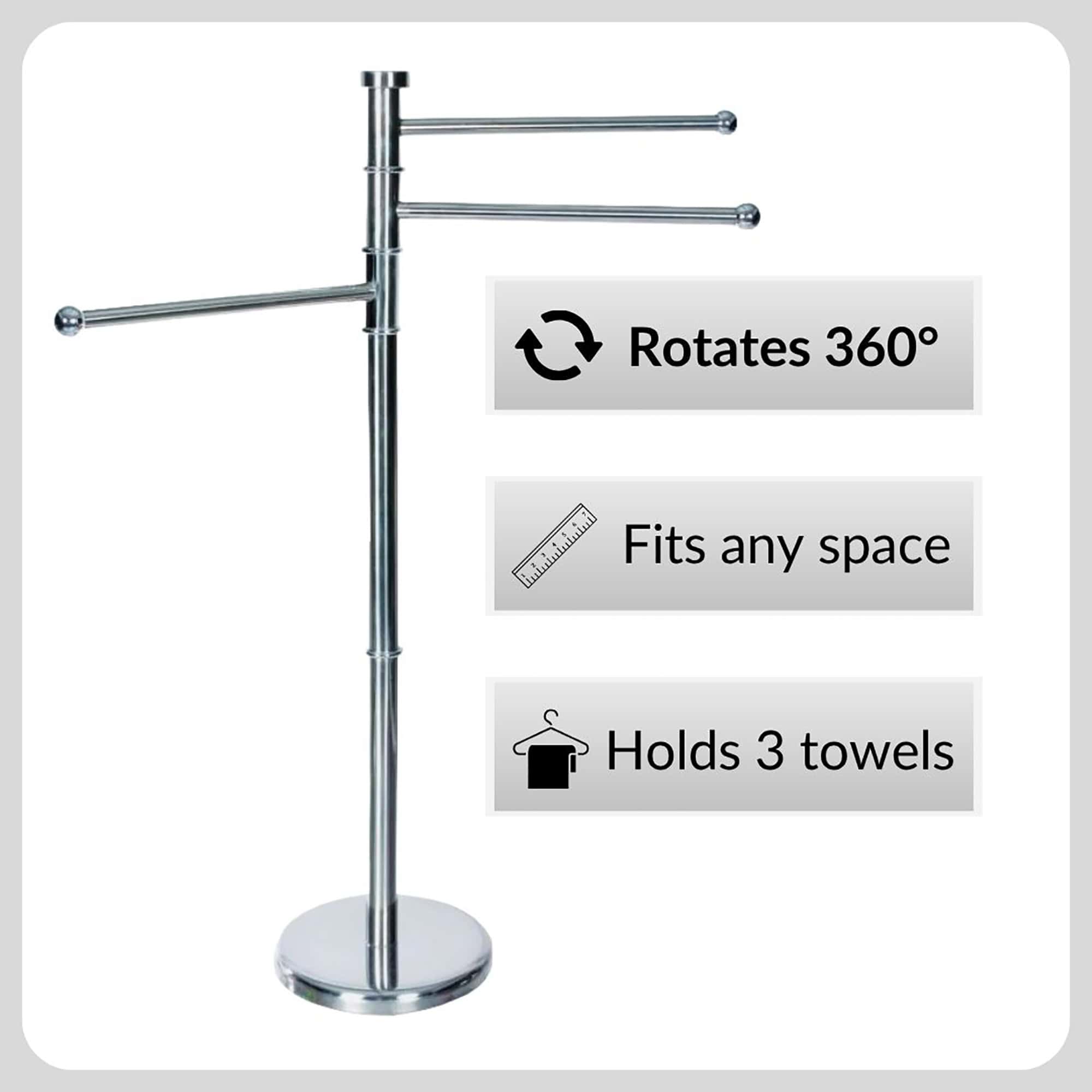 evideco-porte-serviettes-sur-pied-3-bras-inox-argent image 3