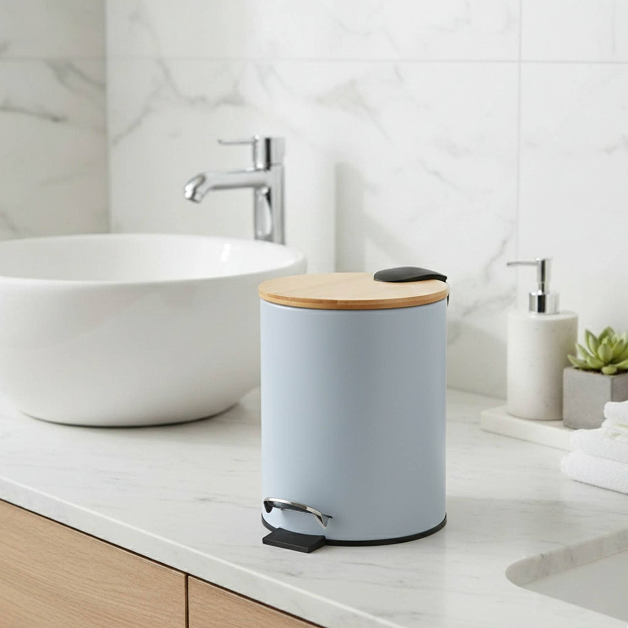 evideco-toilet-seats-poubelle-salle-de-bain-bleu-clair-2-5-l-bambou image 2