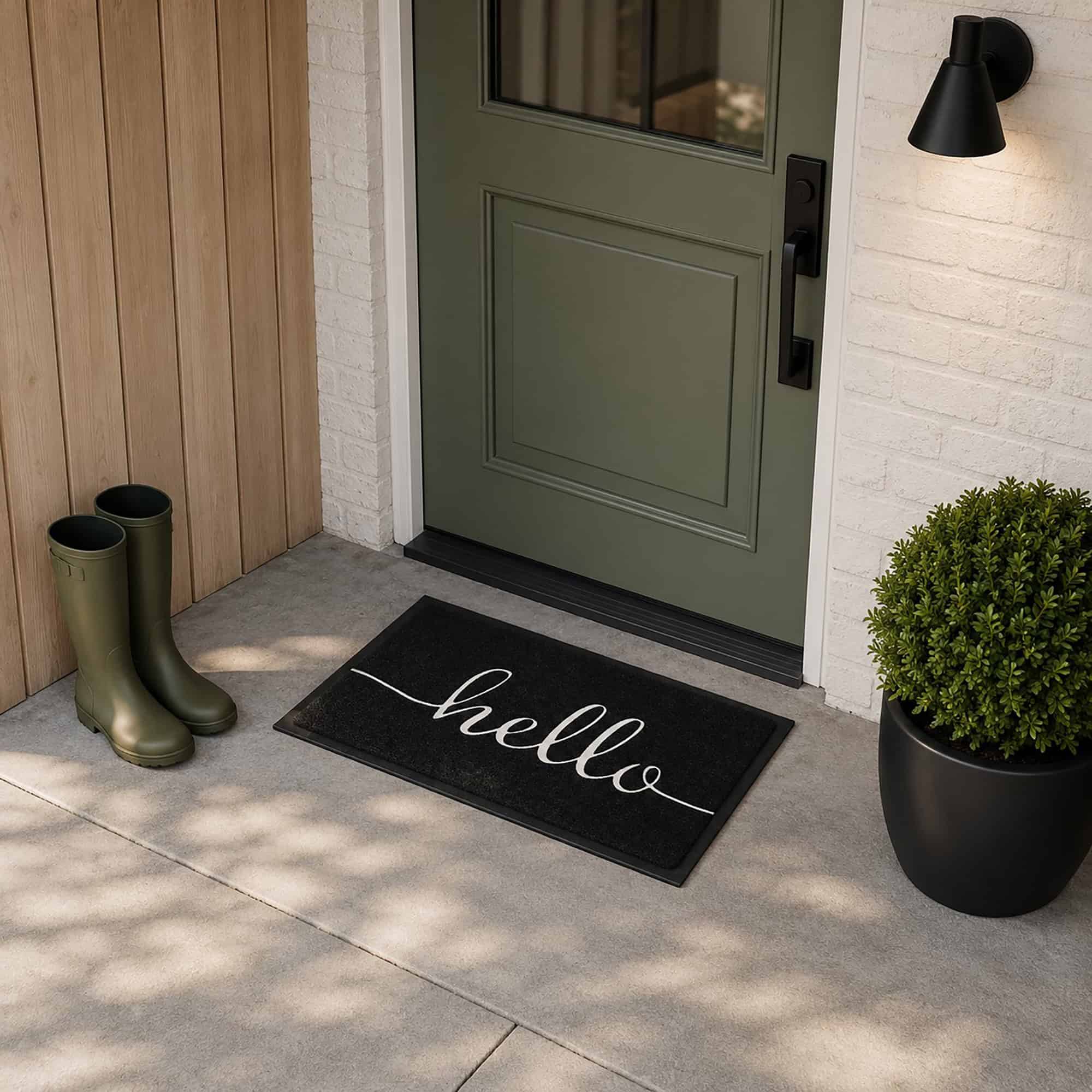 evideco-home-accessories-hello-paillasson-noir-76x46-cm-pvc image 1